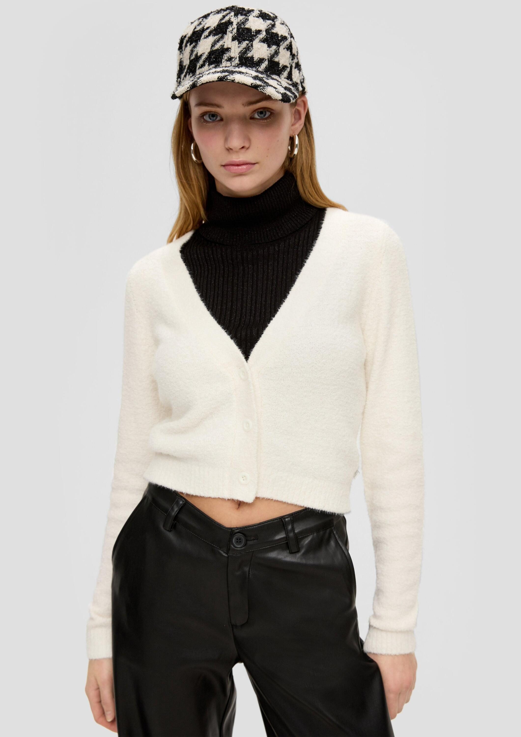 QS Cardigan Strickjacke Strickjacke im Cropped-Schnitt günstig online kaufen