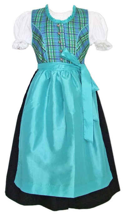 Isar-Trachten Dirndl Kinder Kleid 'Chloe' 3-tlg., Türkis