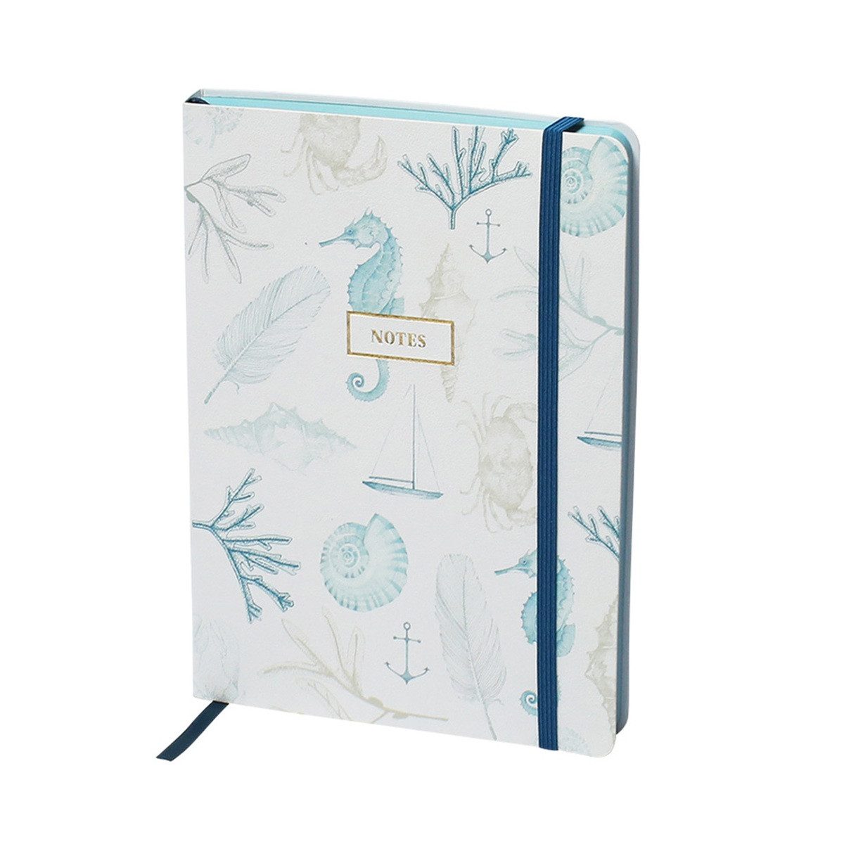 Rössler Notizbuch RÖSSLER Notizbuch mit Gummizug Meer Liebe Meerestiere 153x202mm 256