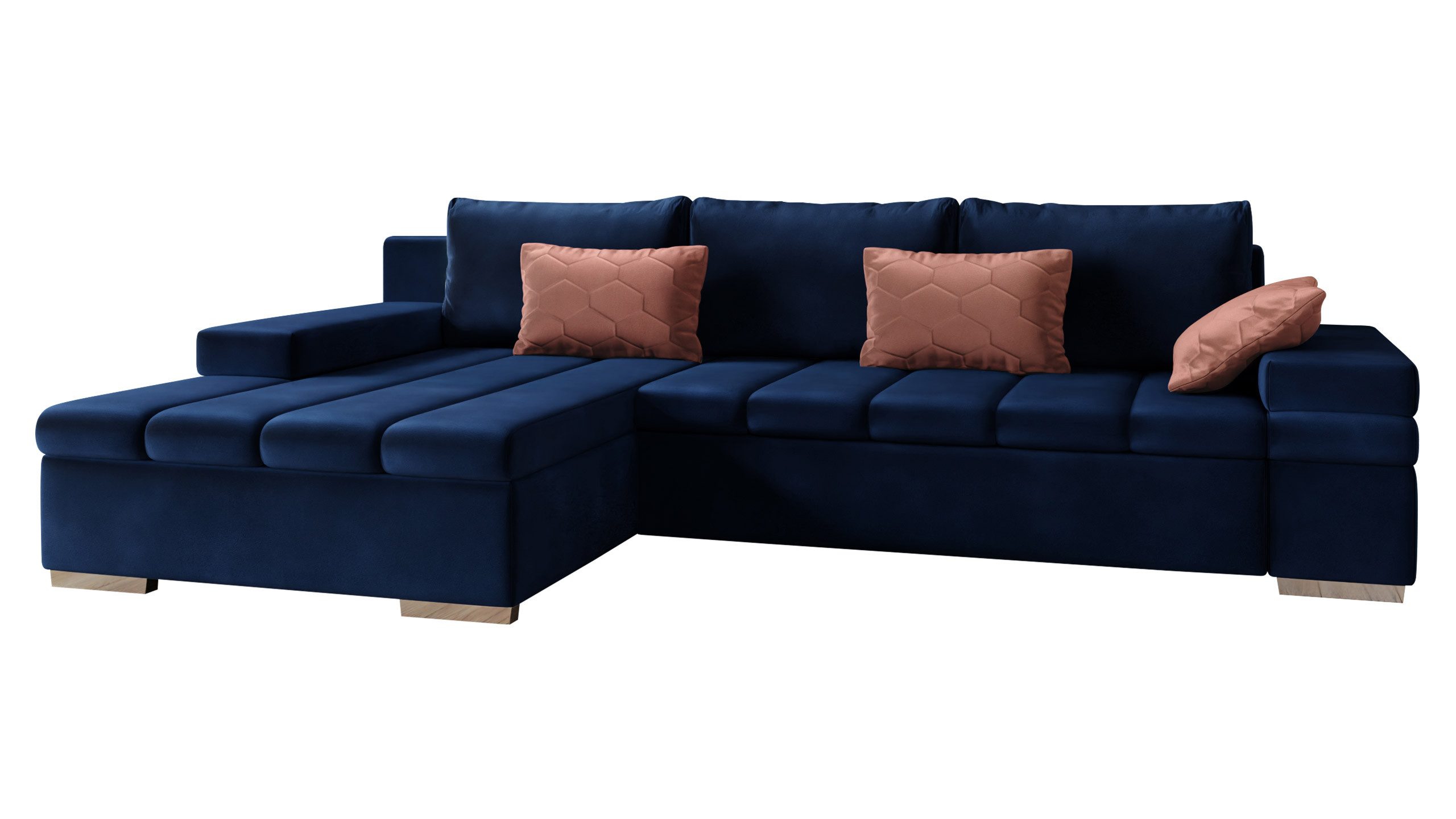 MIRJAN24 Ecksofa Bangkok, mit Bettkasten und Schlaffunktion, L-Form, Wellenfeder, 310x175x83 cm