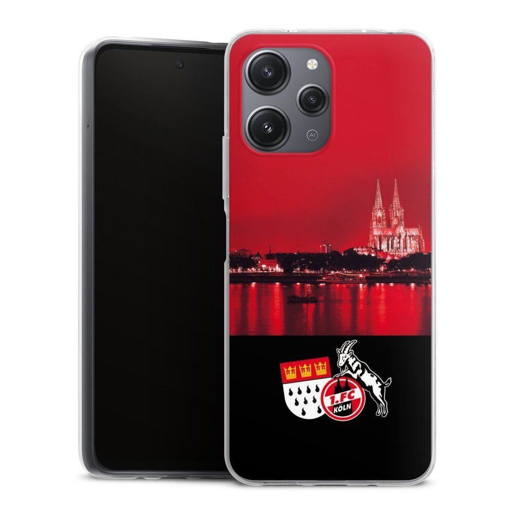 DeinDesign Handyhülle Skyline 1. FC Köln Offizielles Lizenzprodukt Skyline Köln Rot, Xiaomi Redmi 12 Silikon Hülle Bumper Case Handy Schutzhülle