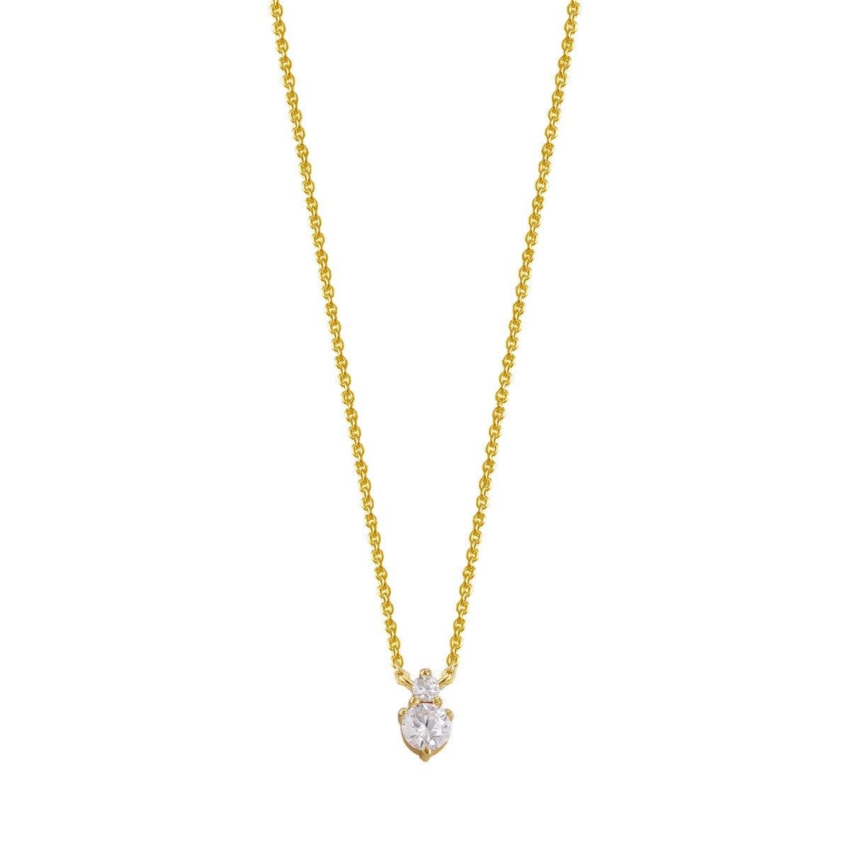 XENOX Kette mit Einhänger Xenox Halskette mit Anhänger Damen Zirkon 925 Silber Vergoldet XS7347