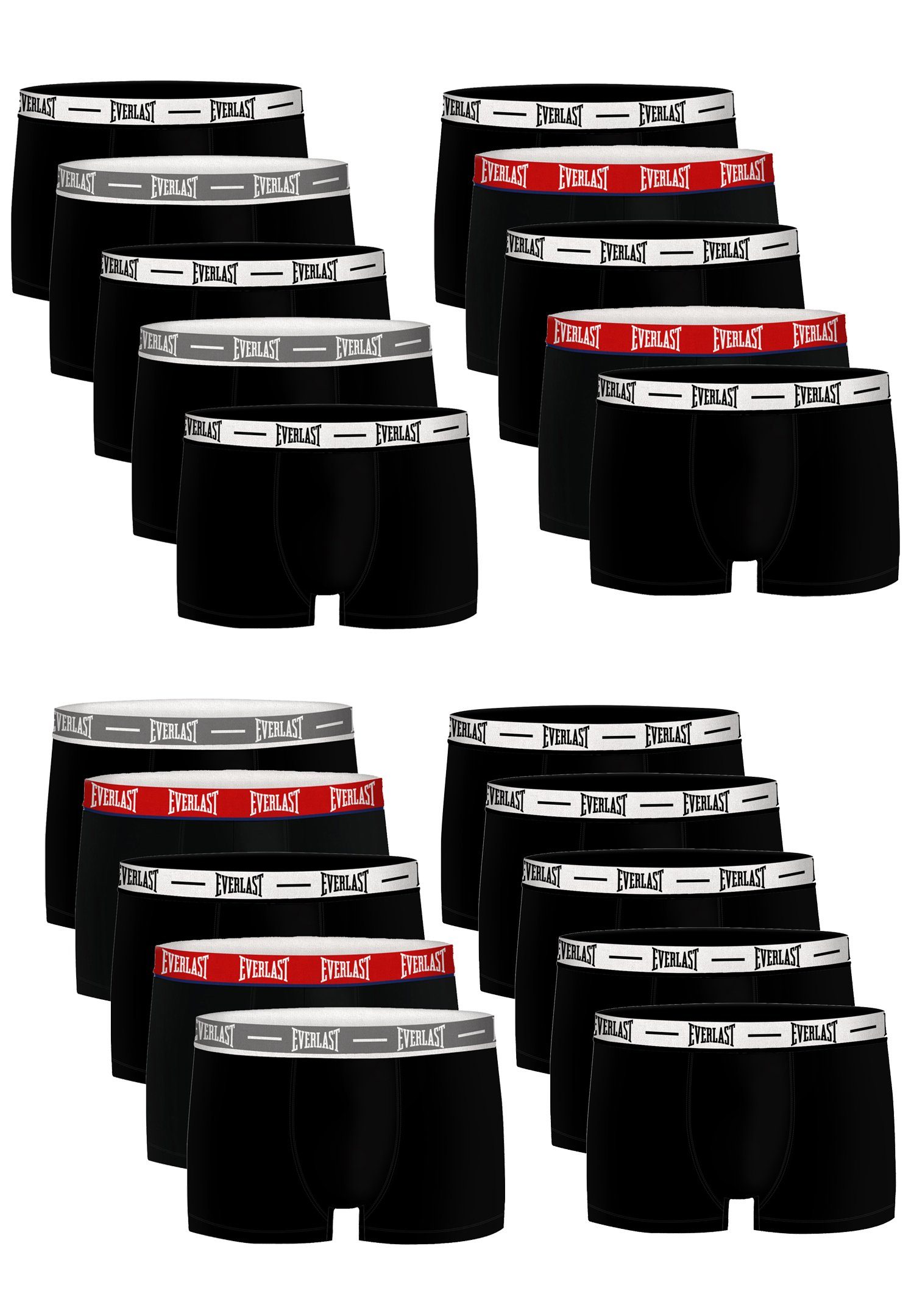 Sport 5-St., 5er-Pack) 852 5P (Spar-Pack, Everlast - Boxershorts Boxer black/white/red