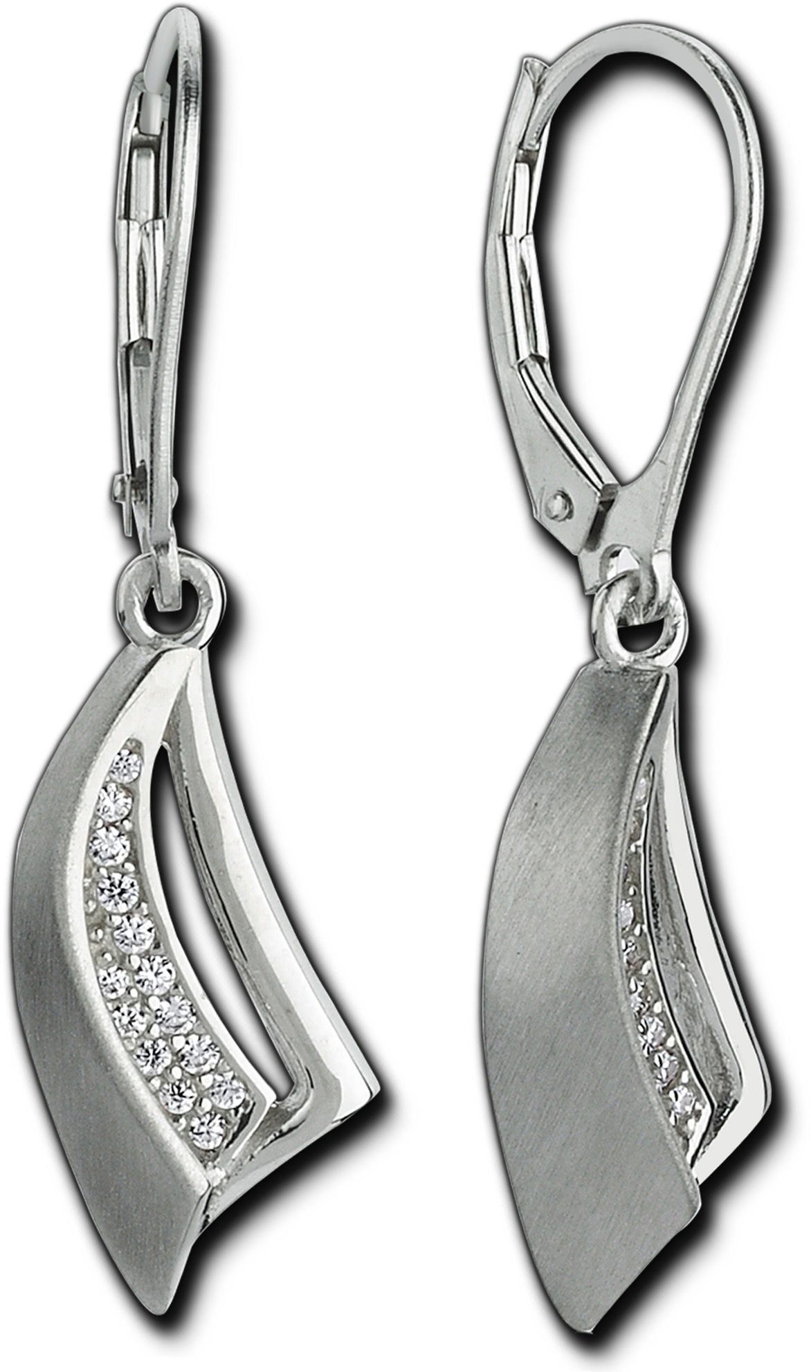 Balia Paar Ohrhänger Balia Damen Ohrringe matt poliert (Ohrhänger), Damen Ohrhänger Segel aus 925 Sterling Silber, Länge ca. 4cm