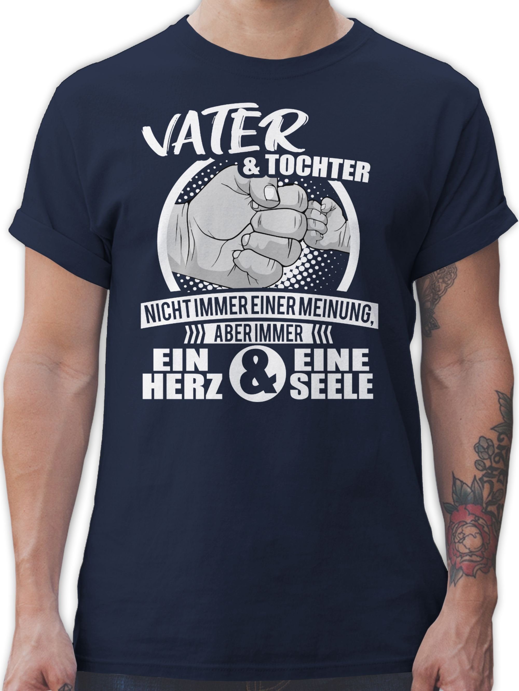 Shirtracer T-Shirt Papa und Tochter Immer ein Herz & eine Seele Sprüche Statement mit Spruch