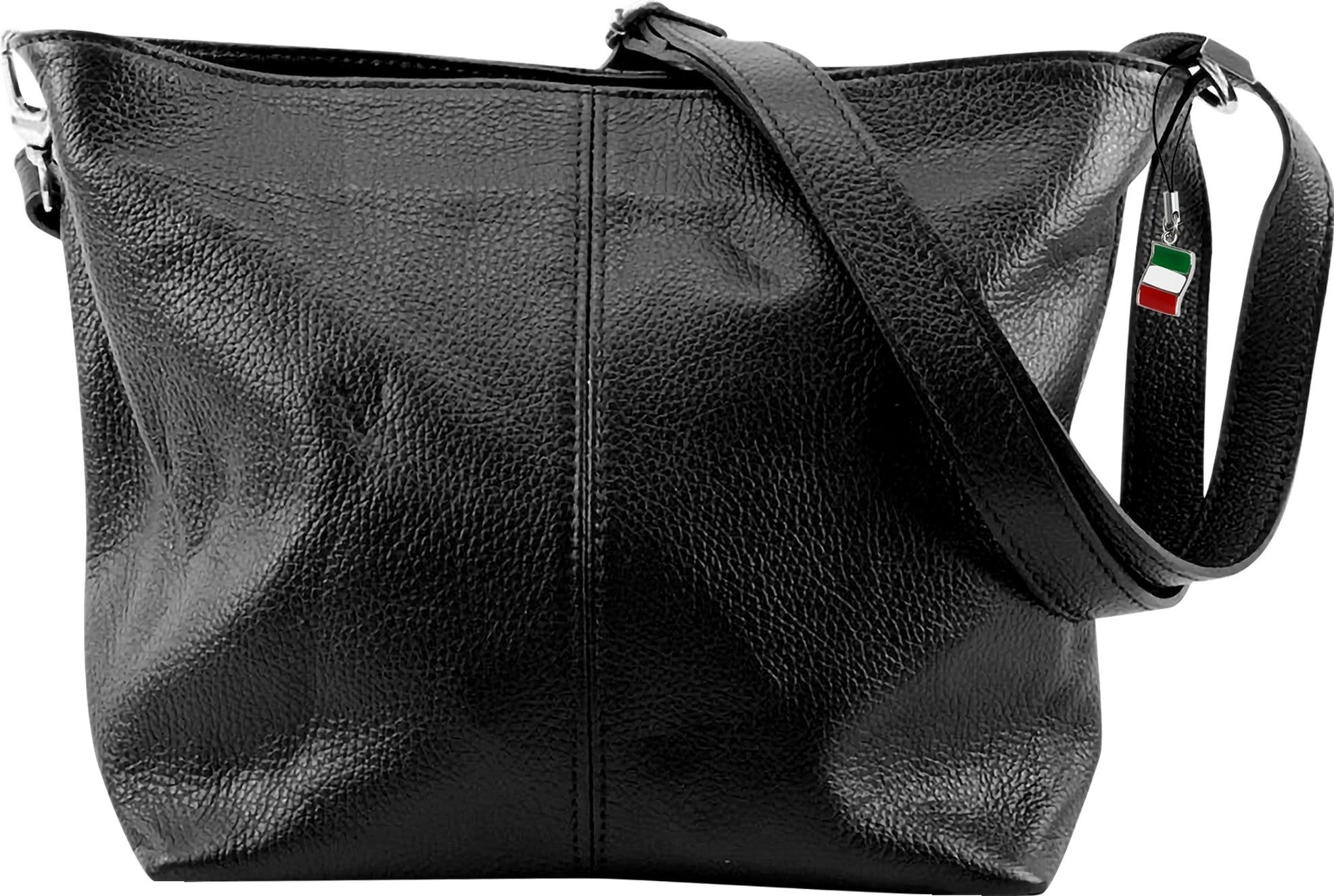 FLORENCE Schultertasche Florence Tasche schwarz Leder (Schultertasche), Dam günstig online kaufen