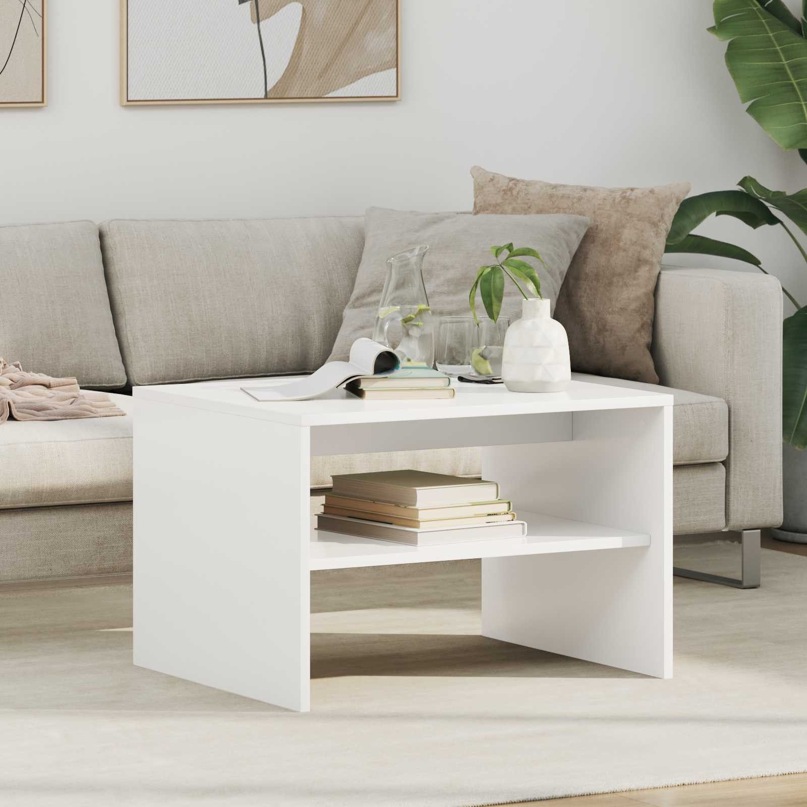 vidaXL Couchtisch Couchtisch Weiß 60 x 50 x 40 cm Holzwerkstoff (1-St)