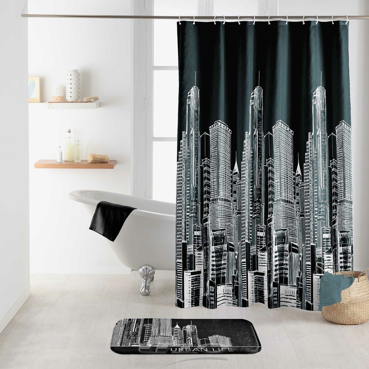dynamic24 Duschvorhang, Motiv 180x200cm + Ringe günstig online kaufen