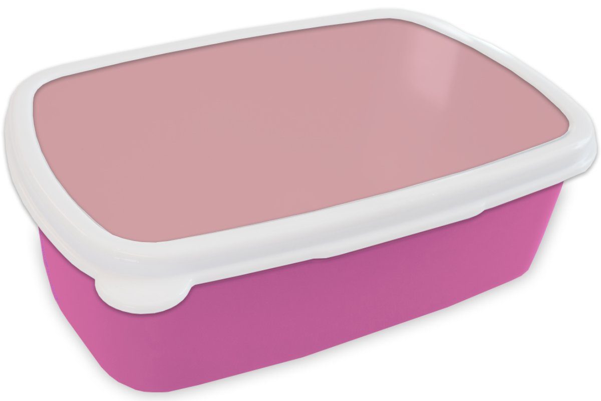 Farbe, Mädchen, Lunchbox Brotbox Kinder, Kunststoff, - Rosa Erwachsene, - für Farben (2-tlg), Kunststoff MuchoWow Snackbox, Innenraum - - Einfarbig Brotdose