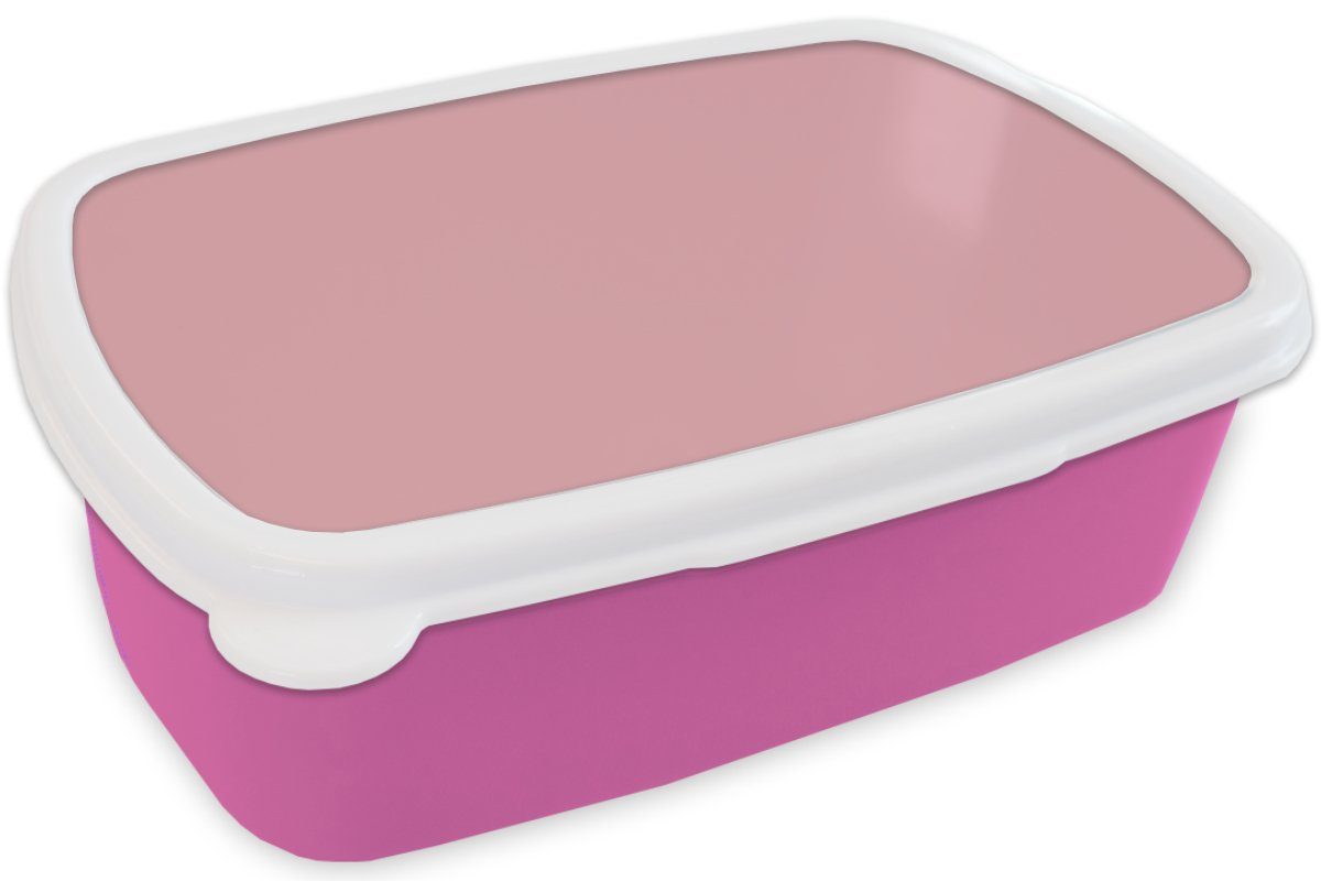 MuchoWow Lunchbox - Mädchen, Farbe, Snackbox, - Einfarbig Rosa Kunststoff Brotbox - Farben - (2-tlg), Kinder, Erwachsene, Kunststoff, für Innenraum Brotdose