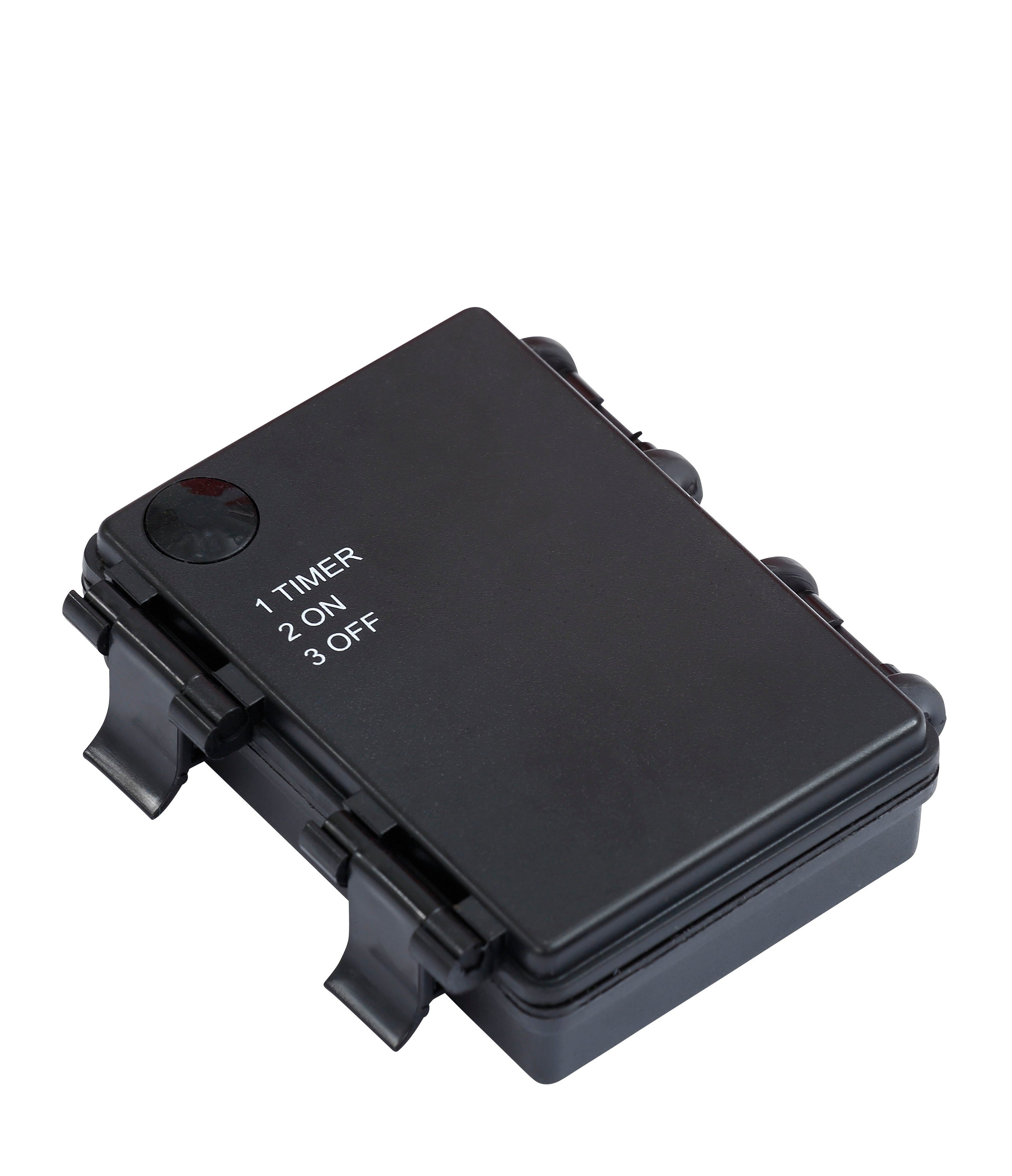 BONETTI LED Dekofigur Weihnachtsmann kletternd mit Leiter, LED fest integriert, RGB, mit 30 bunten LEDs, Weihnachtsdeko aussen