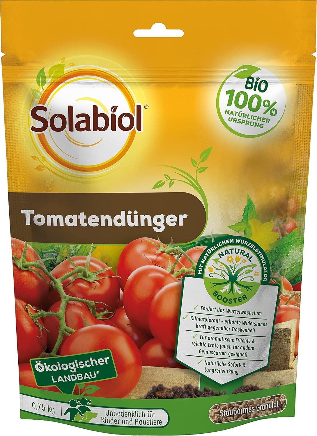Solabiol Gemüsedünger Solabiol Tomatendünger mit Wurzelstimulator 0,75 kg Packung
