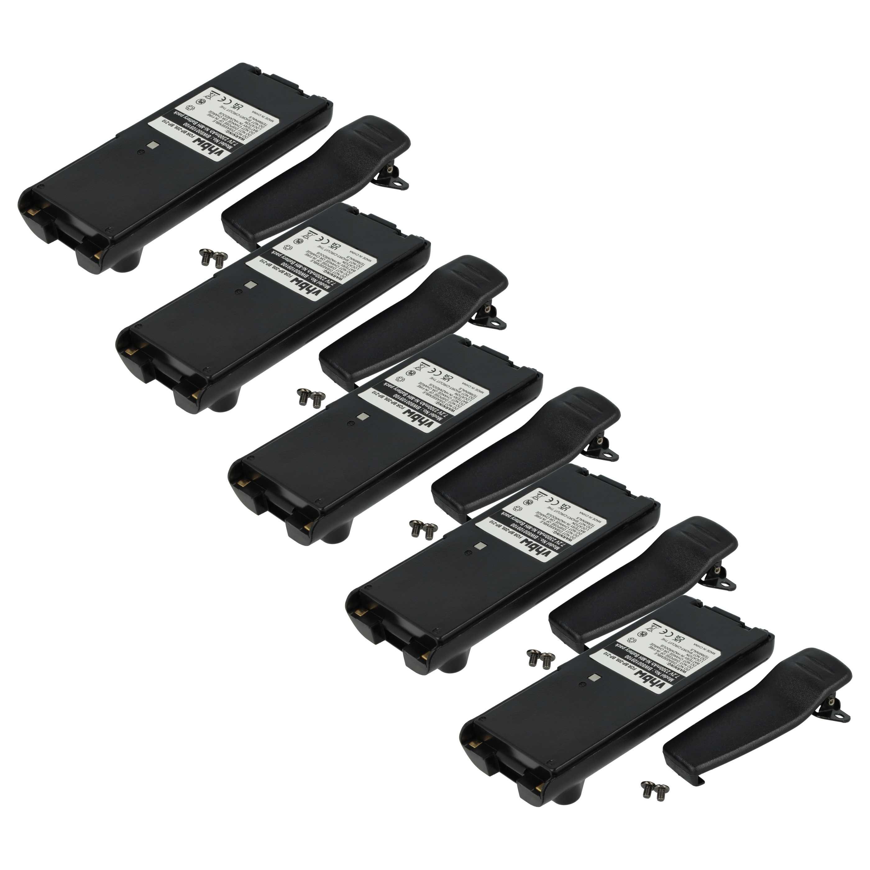 vhbw Akku passend für Icom IC-A24, IC-F11, IC-F11BR, IC-A6, IC-A6E, IC-A24E Akku Akku NiMH 2300 mAh (7,2 V, 5 St), Leistungsfähige Austausch-Akkus für Ihr Funkgerät, Walkie-Talkie