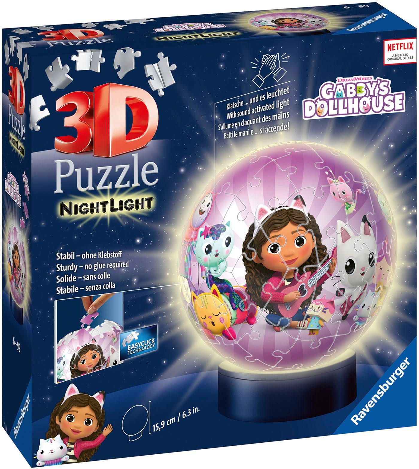Ravensburger Puzzleball Nachtlicht Gabby's Dollhouse, 72 Puzzleteile, Made günstig online kaufen