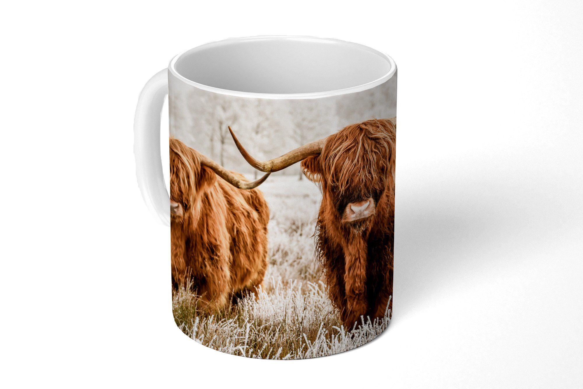 MuchoWow Tasse Schottischer Highlander - Tiere - Kuh, 1-tlg., Keramik, Kaffeetassen, Teetasse, Becher, Kaffeebecher, Geschenk