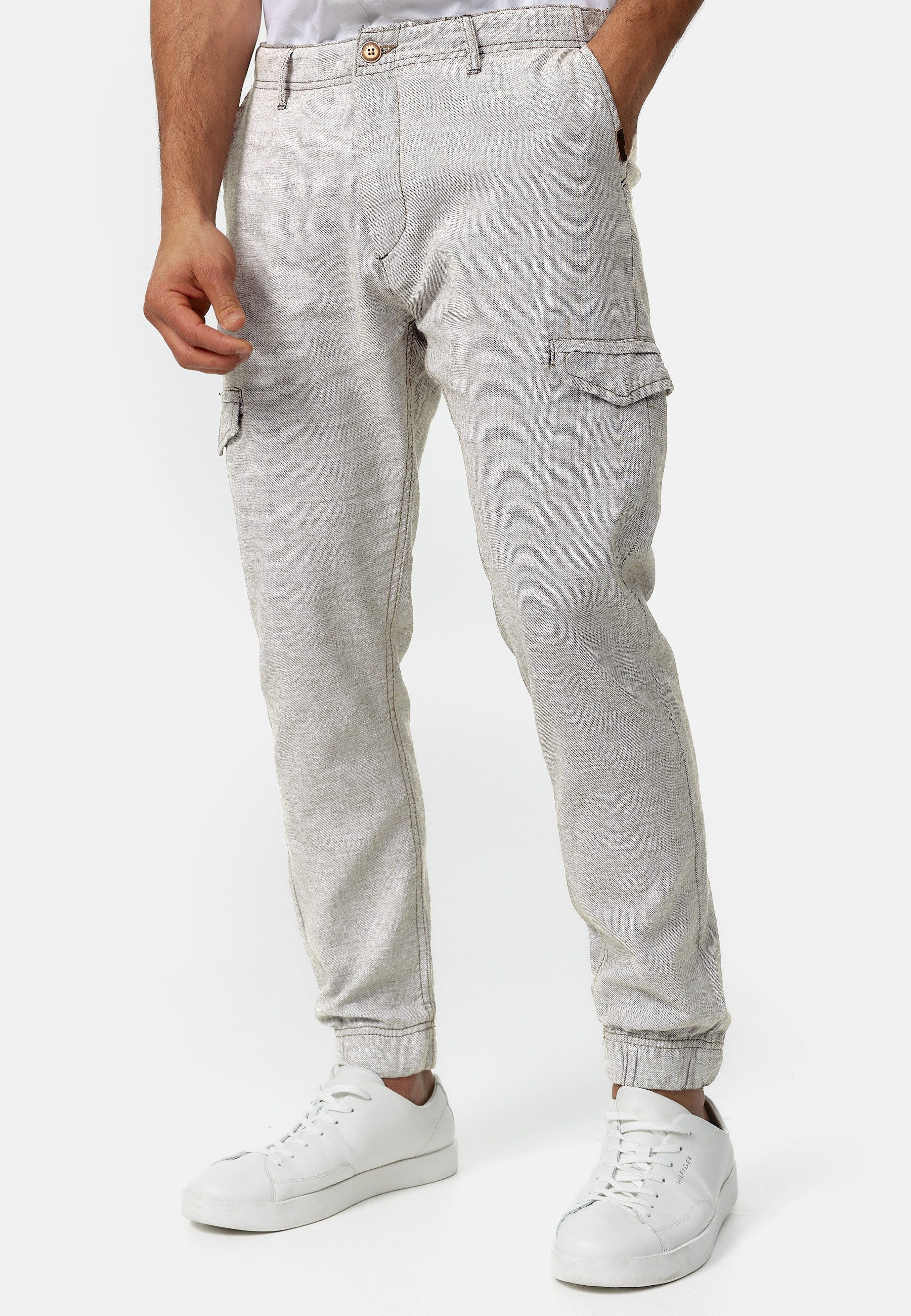 Indicode Leinenhose Herren Booth Sommerhose Leinen Herrenhose mit 6 Taschen, 55% Leinen