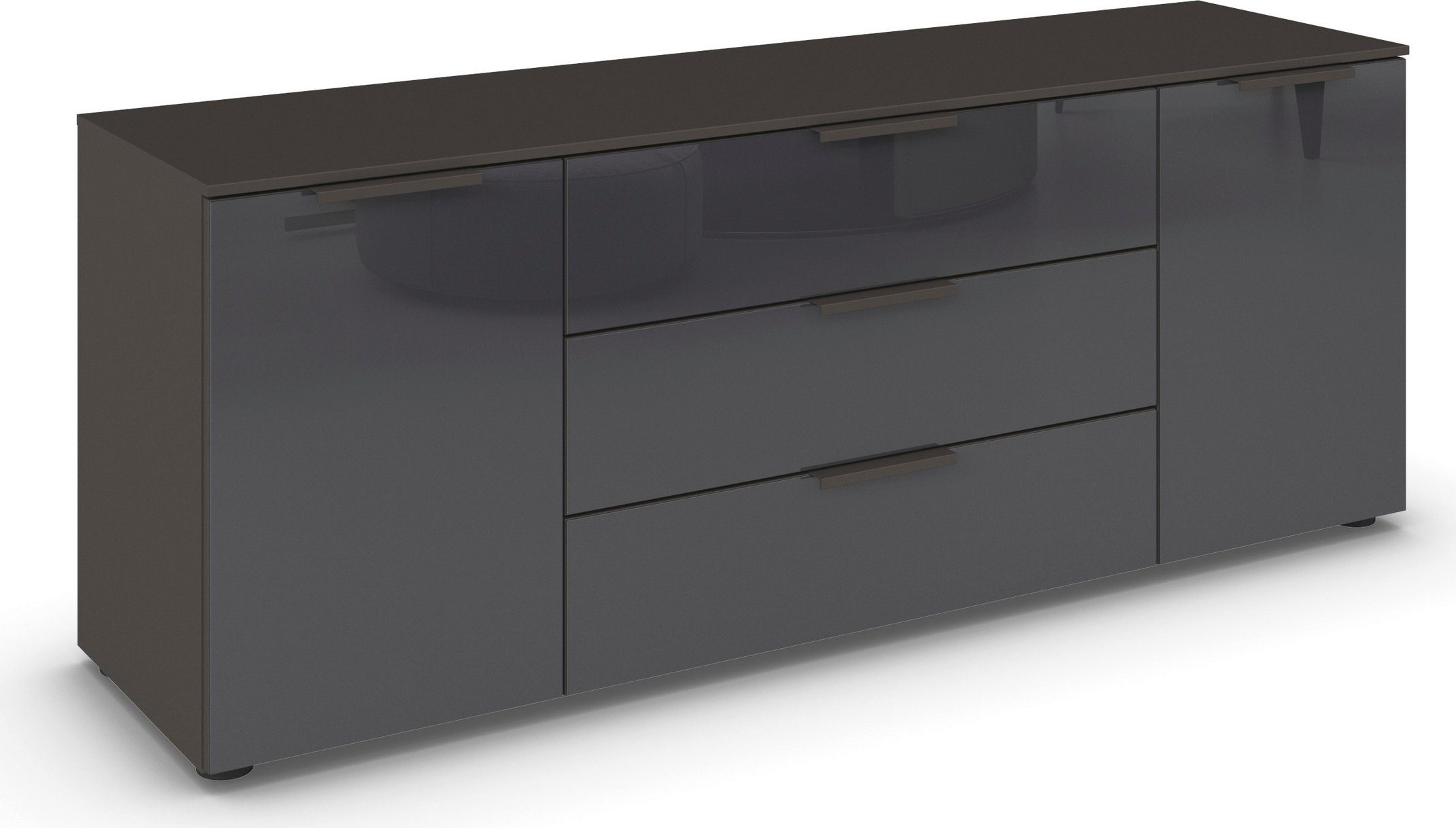 Schubkastenkommode Kommode Türkommode Sideboard Kombikommode FLIPP mit Glasfront