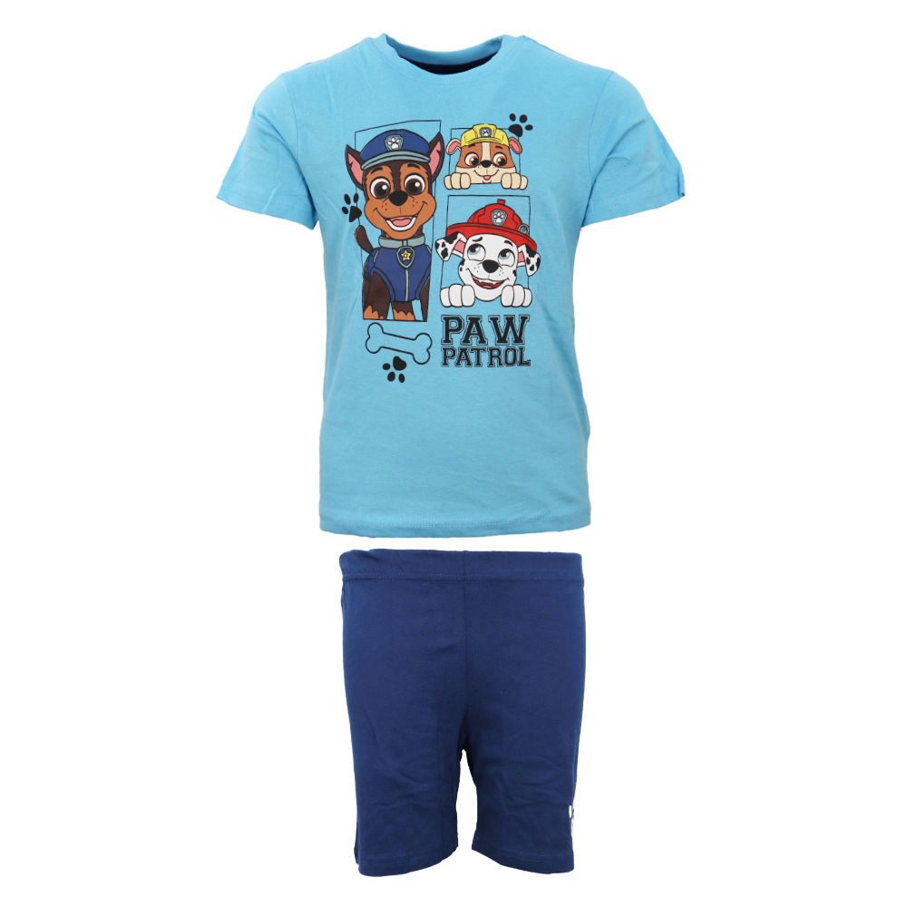 PAW PATROL Schlafanzug Paw Patrol Kinder kurzarm Pyjama Shirt Shorts Gr. 98-128