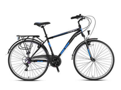 LUCHS Trekkingrad Premium 26 Zoll Fahrrad, Herrenfahrrad, Jungenfahrrad Trekkingrad, 21 Gang Shimano, 47er Rahmen, Gepäckträger – StVZO-Zulassung