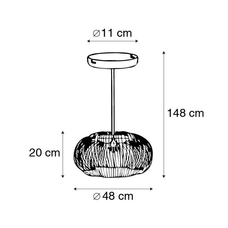 Qazqa Pendelleuchte Finn, ohne Leuchtmittel, Warmweiß, QAZQA Hängeleuchte, e27, Kupfer, Stahl, Industrie