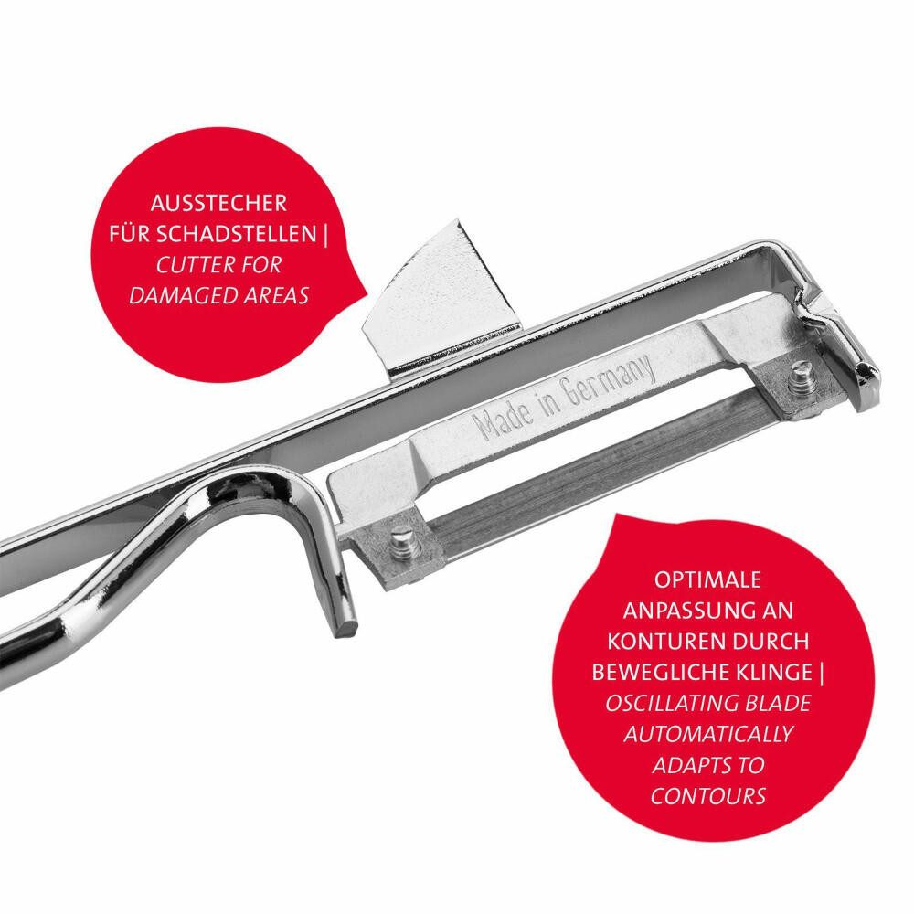 WESTMARK Sparschäler 2 Stk., mit geschärftem Ausstecher, Edelstahlklinge, Famos, Made in Germany