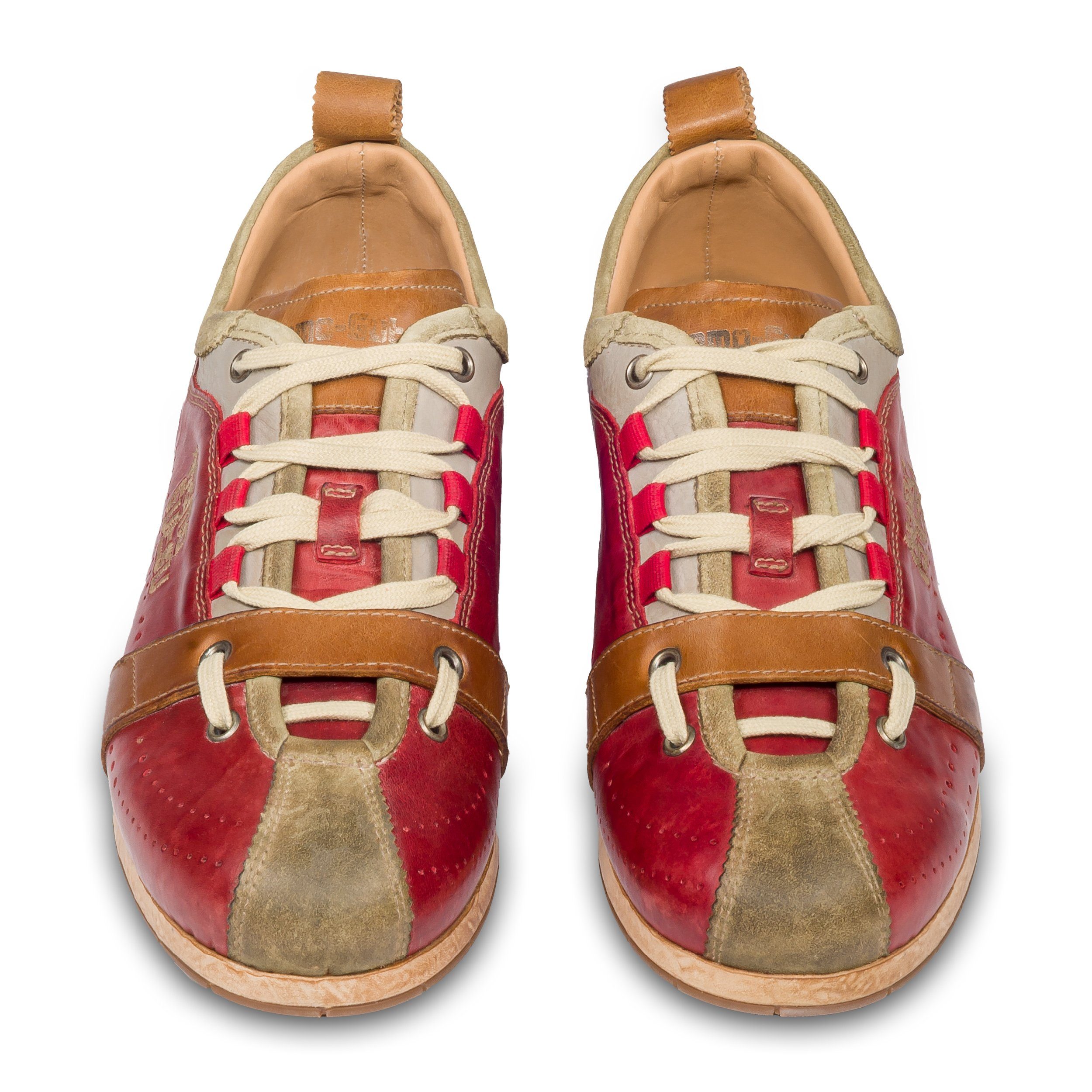Kamo-Gutsu Herren Leder Sneaker, rot/beige (TIFO-017 günstig online kaufen