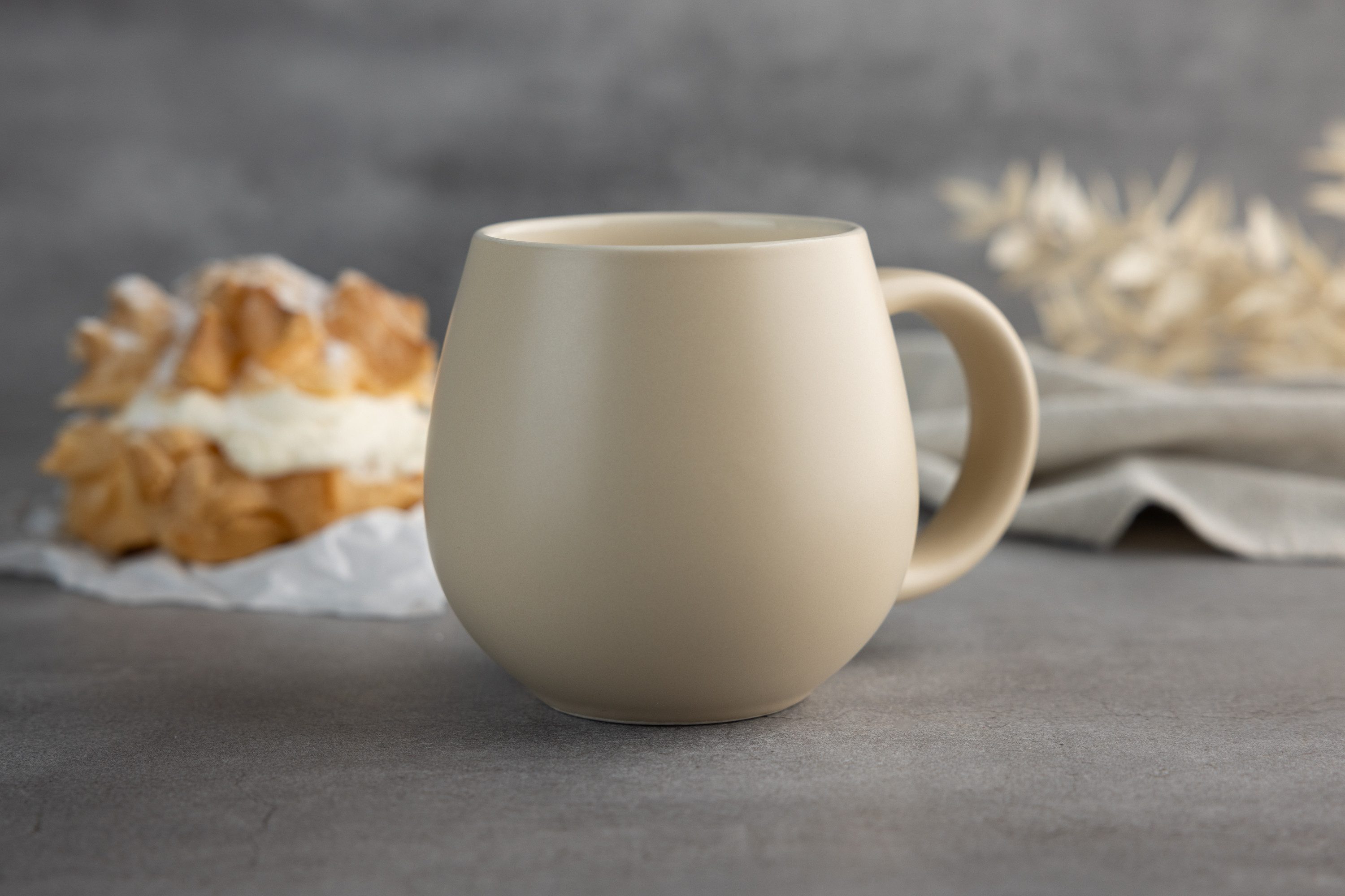 Sallys Tasse Belly Mug, handgemacht aus 400 ml, langer Wärmespeicher durch 100 % Steingut