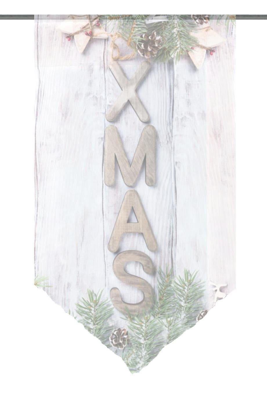 HOME WOHNIDEEN Gardine Home Wohnideen Fensterbehang Aus Voile Xmas 054922 ( günstig online kaufen