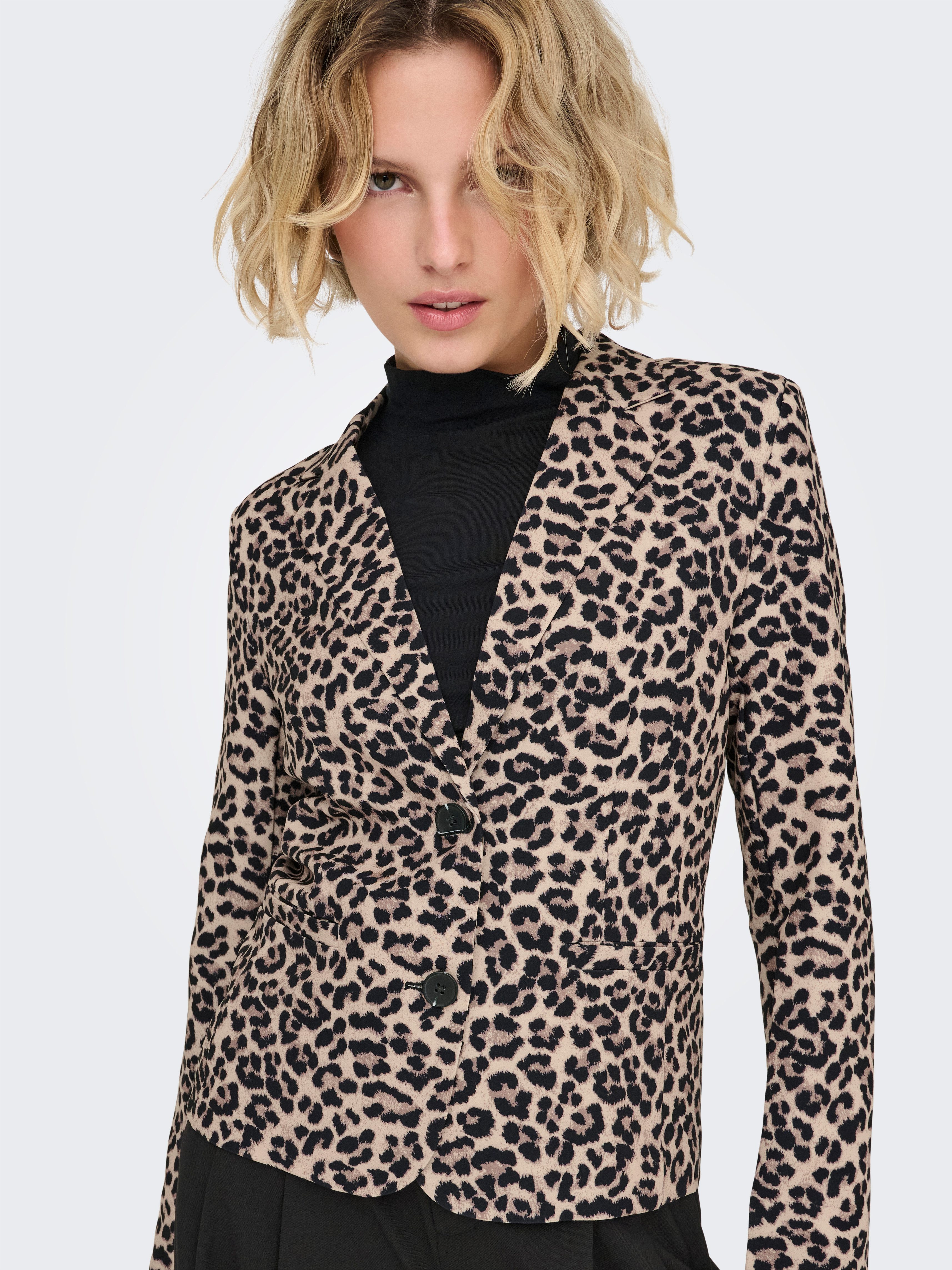 ONLY Kurzblazer ONLELISIA LIFE L/S AOP BLAZER TLR Materialmix, regular fit