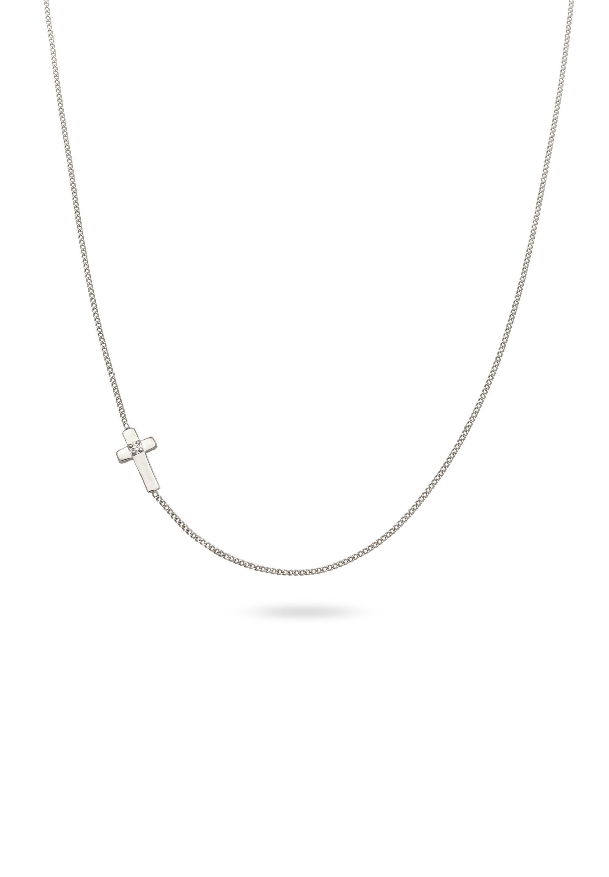 Kette mit Anhänger Kreuz mit Kristalle von Swarovski® Weiß, 925 Sterling Silber