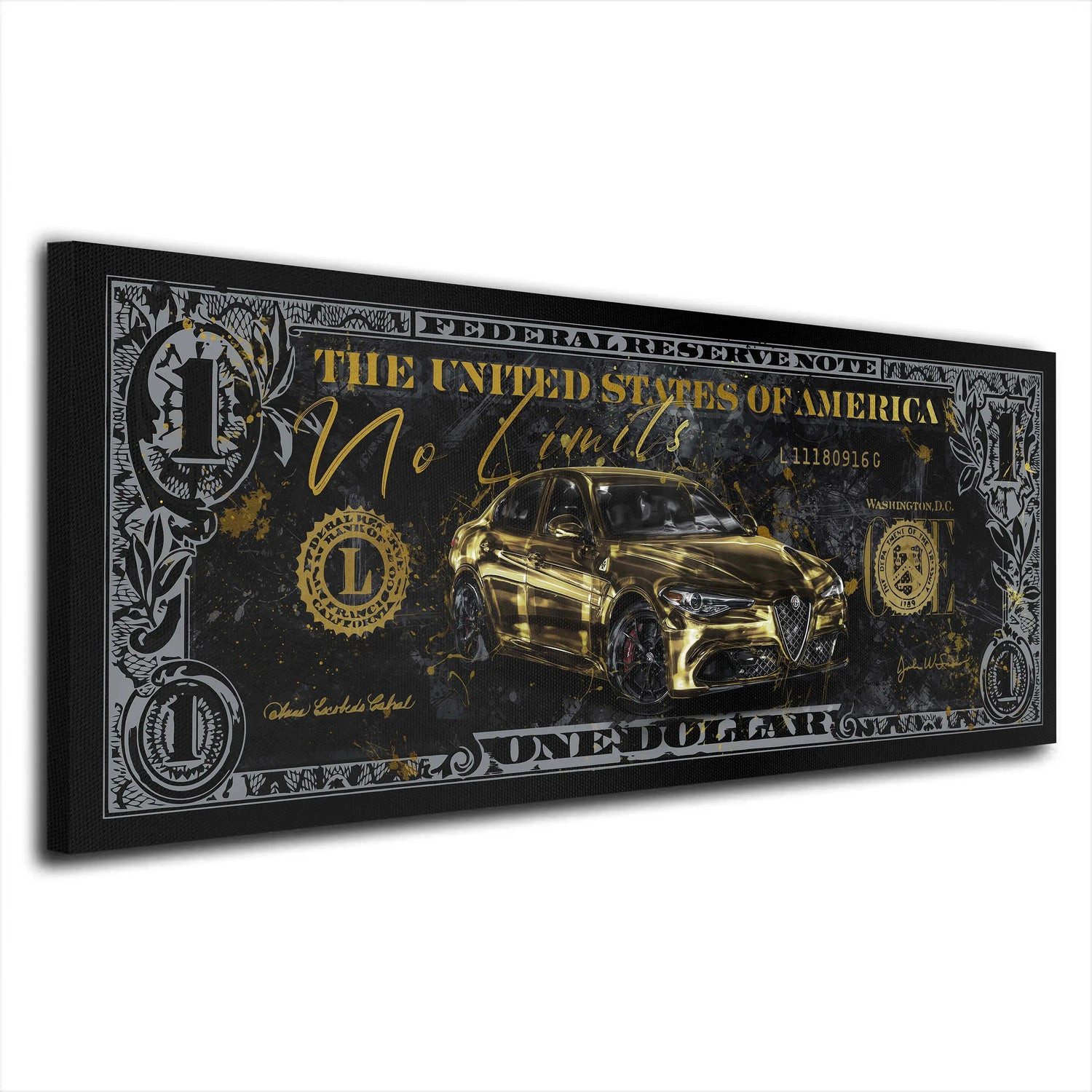 Artedinoi Leinwandbild Sportwagen Italien No Limits Leinwandbild Wandbild Kunst XXL Deko, Italienischer Sportwagen