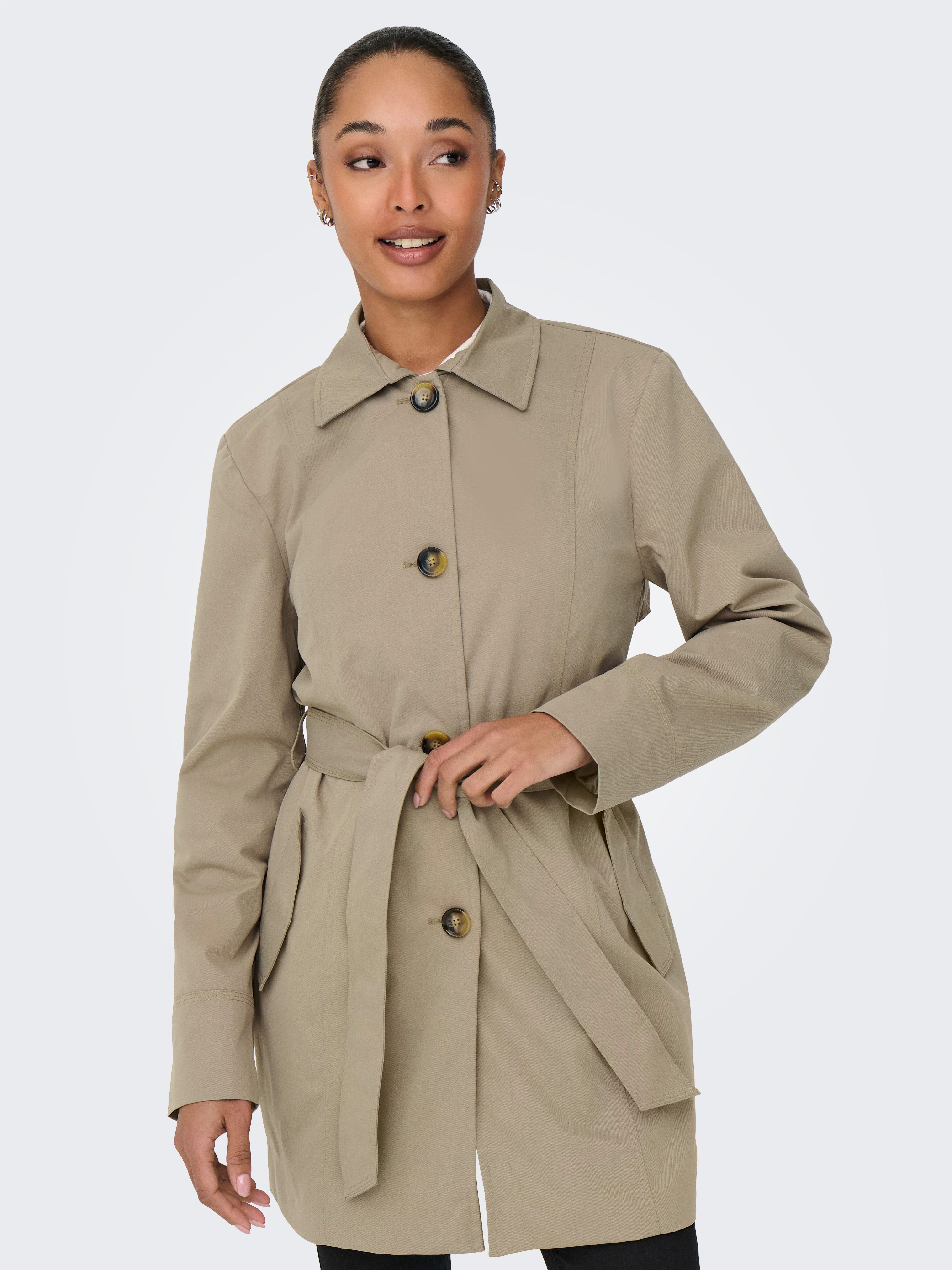 JDY Trenchcoat JDYISADORA TRENCHCOAT OTW HAB NOOS mit Bindegürtel in der Taille