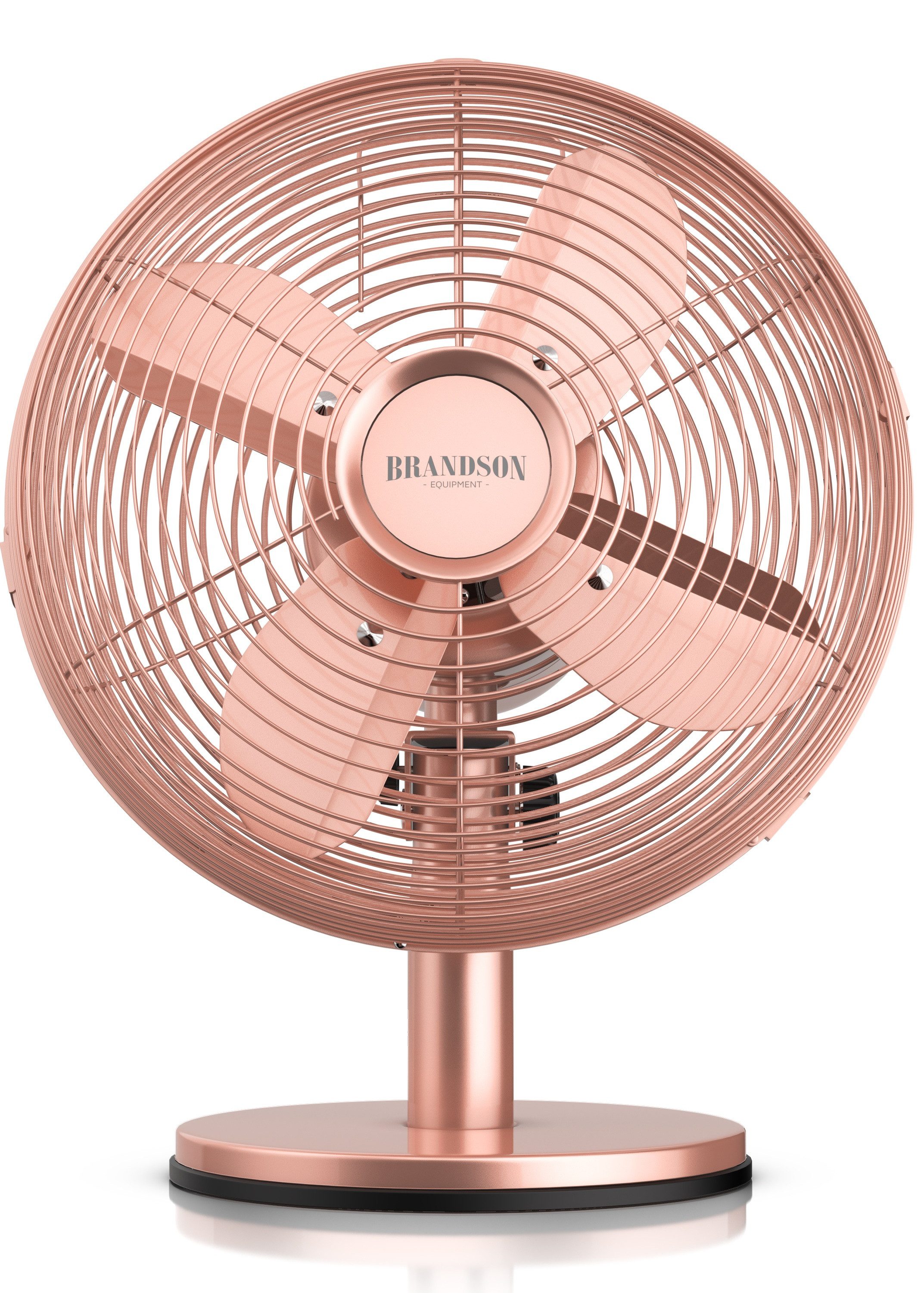 Brandson Tischventilator Retro Design, Oszillation, Neigungswinkel ca. 40°, Metallgehäuse, 30W, 28 cm Durchmesser, NTV Sieger 2026, mobiler Lüfter, 3 Geschwindigkeitsstufen, GS-Geprüft