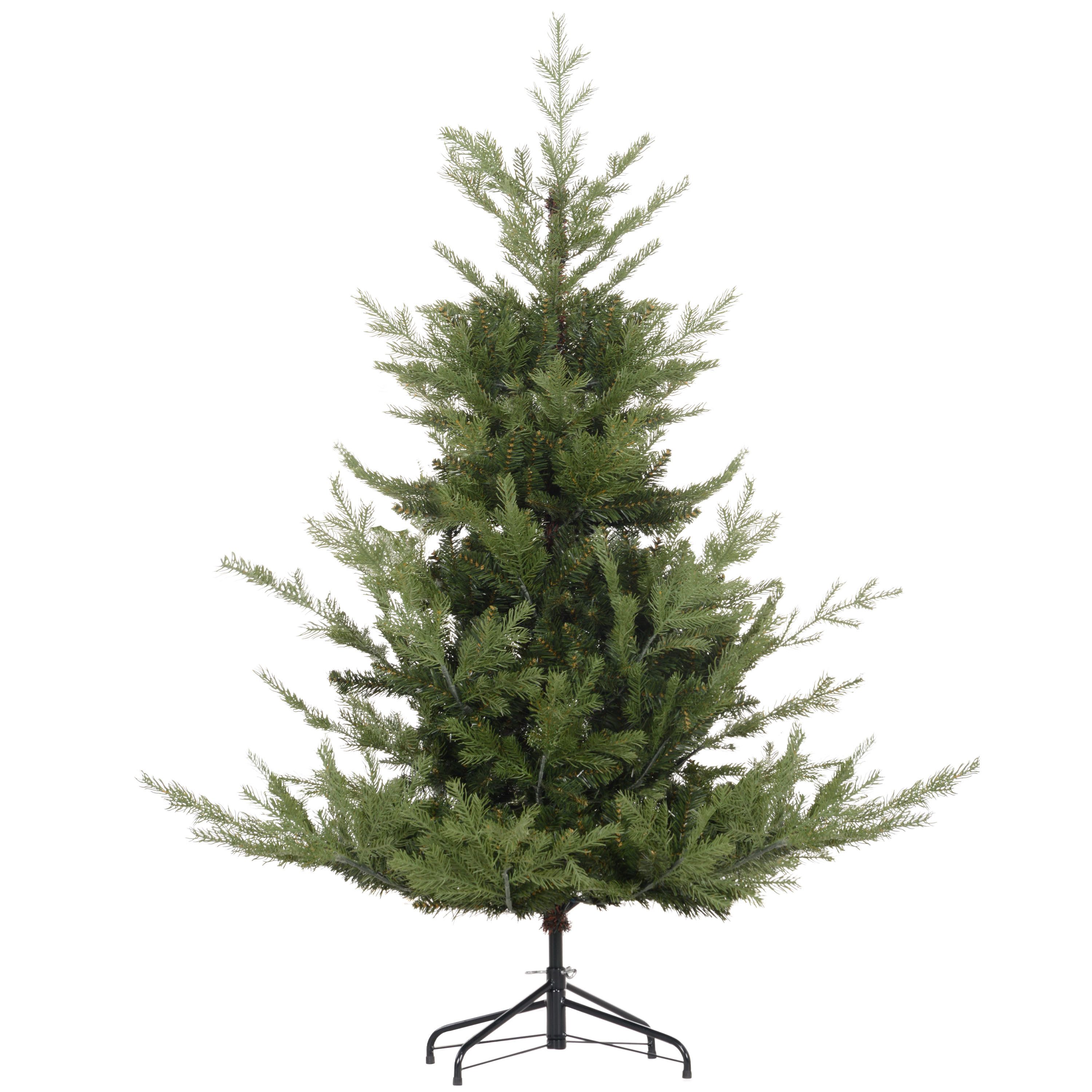 HOMCOM Künstlicher Weihnachtsbaum mit 1290 Astspitzen,für Weihnachtsfest, mit Ständer, klappbar, Tanne, indoor, grün