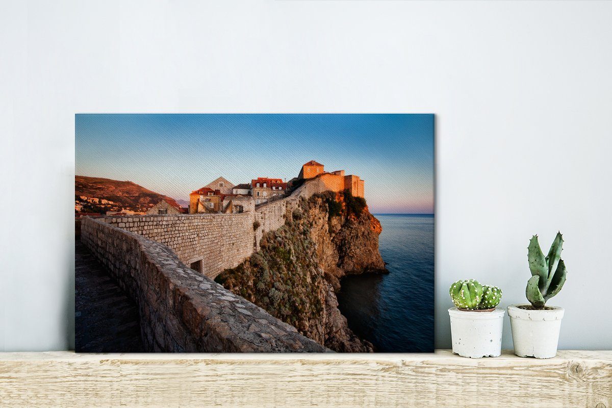 Leinwandbilder, Leinwandbild umgeben in Stadtmauer, Wandbild Wanddeko, Dubrovnik St), von Kroatien, Aufhängefertig, (1 cm 30x20 einer OneMillionCanvasses®