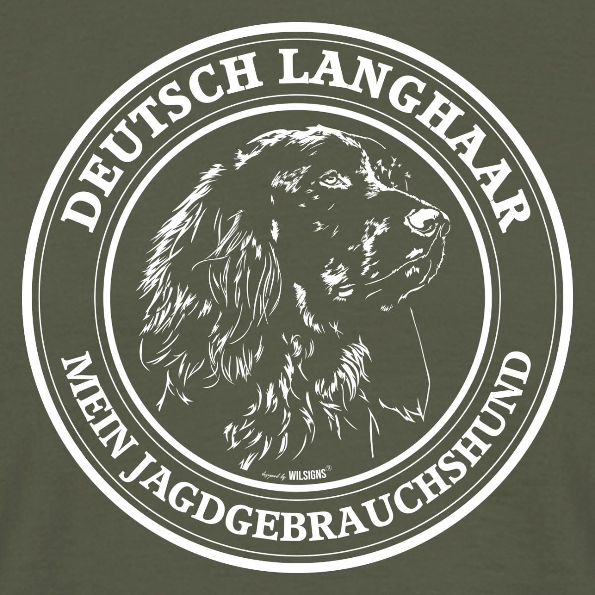 Spreadshirt T-Shirt Deutscher Langhaarhund, Jagdhund Männer T-Shirt (1-tlg)