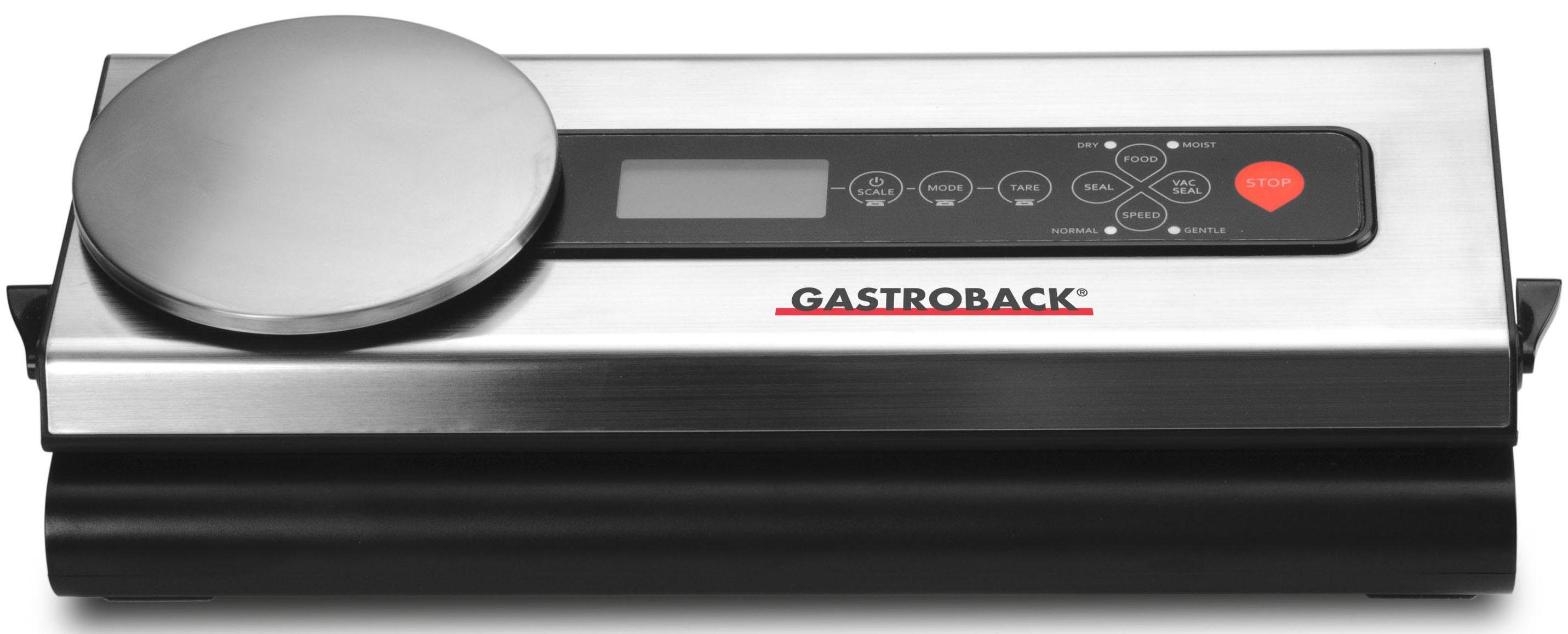 Gastroback Vakuumierer Advanced Scale 46012, 120W, inkl. 5 Folienbeutel und  1 Folienrolle