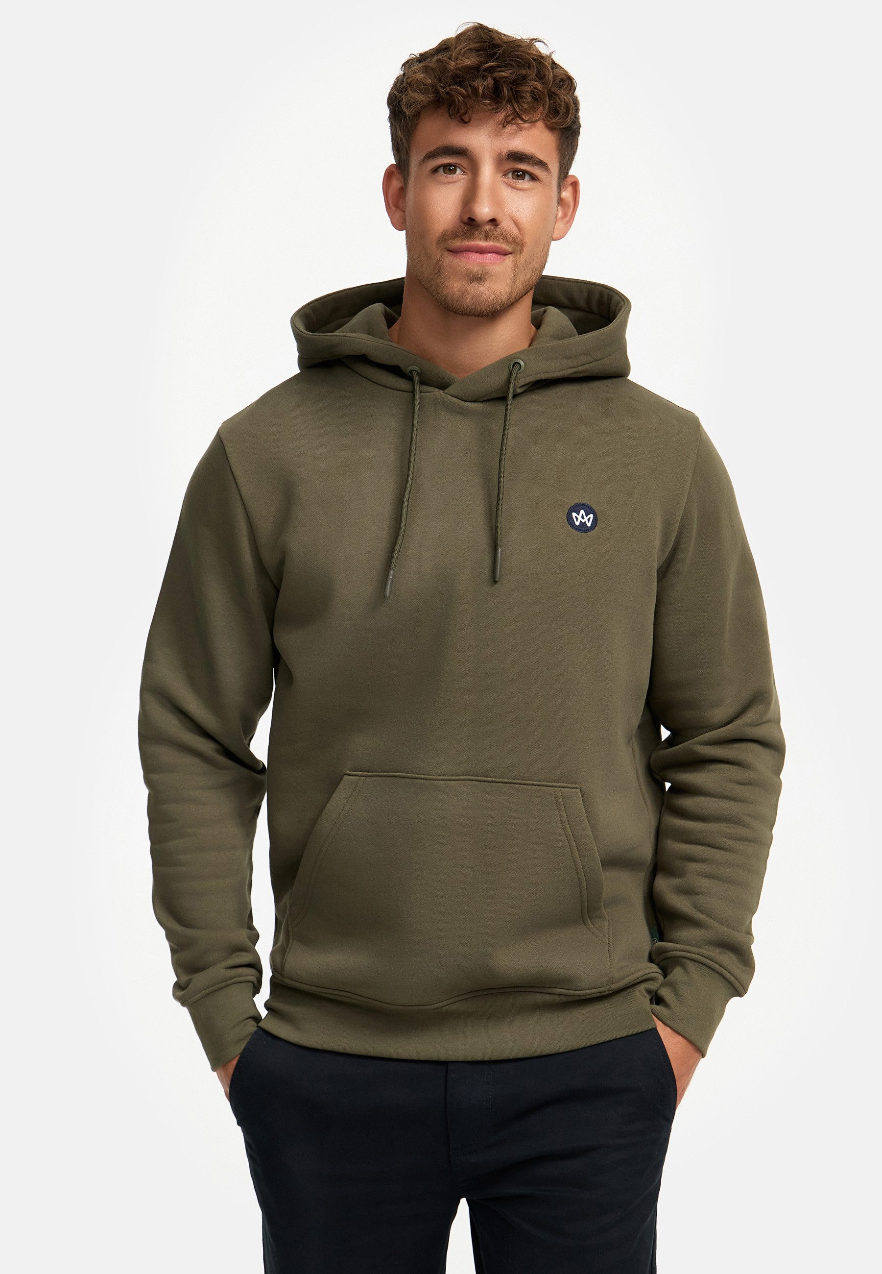 Kronstadt Hoodie Herren KSLars Sweatshirt Kapuze Herrenhoodie Hoodie mit dezentem Logoprint auf der Brust