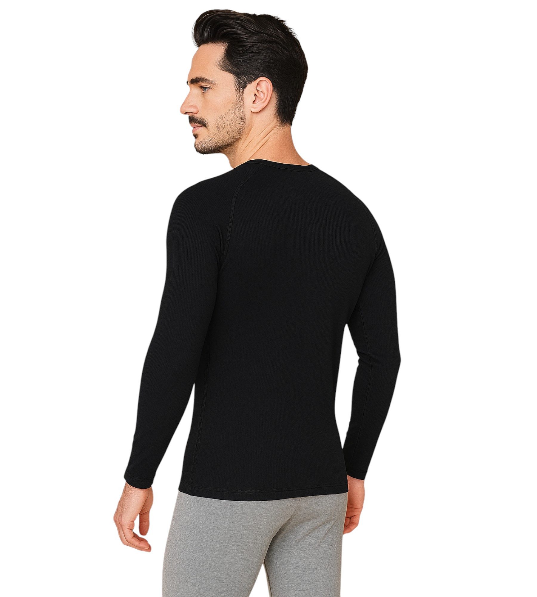 fashionshowcase Thermounterhemd Herren Langarm Funktionsshirt Atmungsaktiv & Wärmend Feuchtigkeitsregulierend, schnelltrocknend, nahtloser Komfort