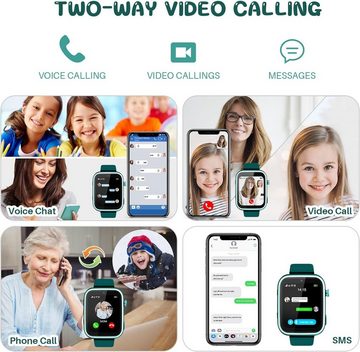 Jianyana Smartwatch (1,4 Zoll, 4G), Kinder-Smartwatch 4G GPS, Telefon Video, SMS, Kamera, Musik, Geschenk