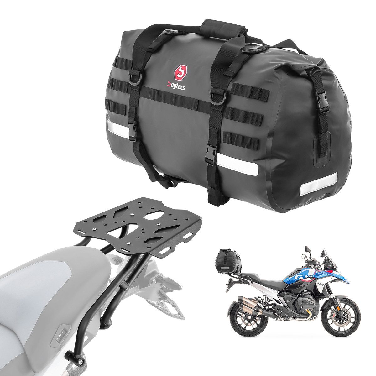 Bagtecs Topcase Set Gepäckbrücke + Hecktasche für BMW R 1300 GS 23-26 XB50