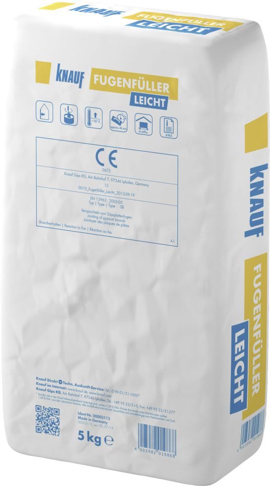 KNAUF Spachtelmasse Knauf Fugenfüller Leicht Spezialgips 5 kg