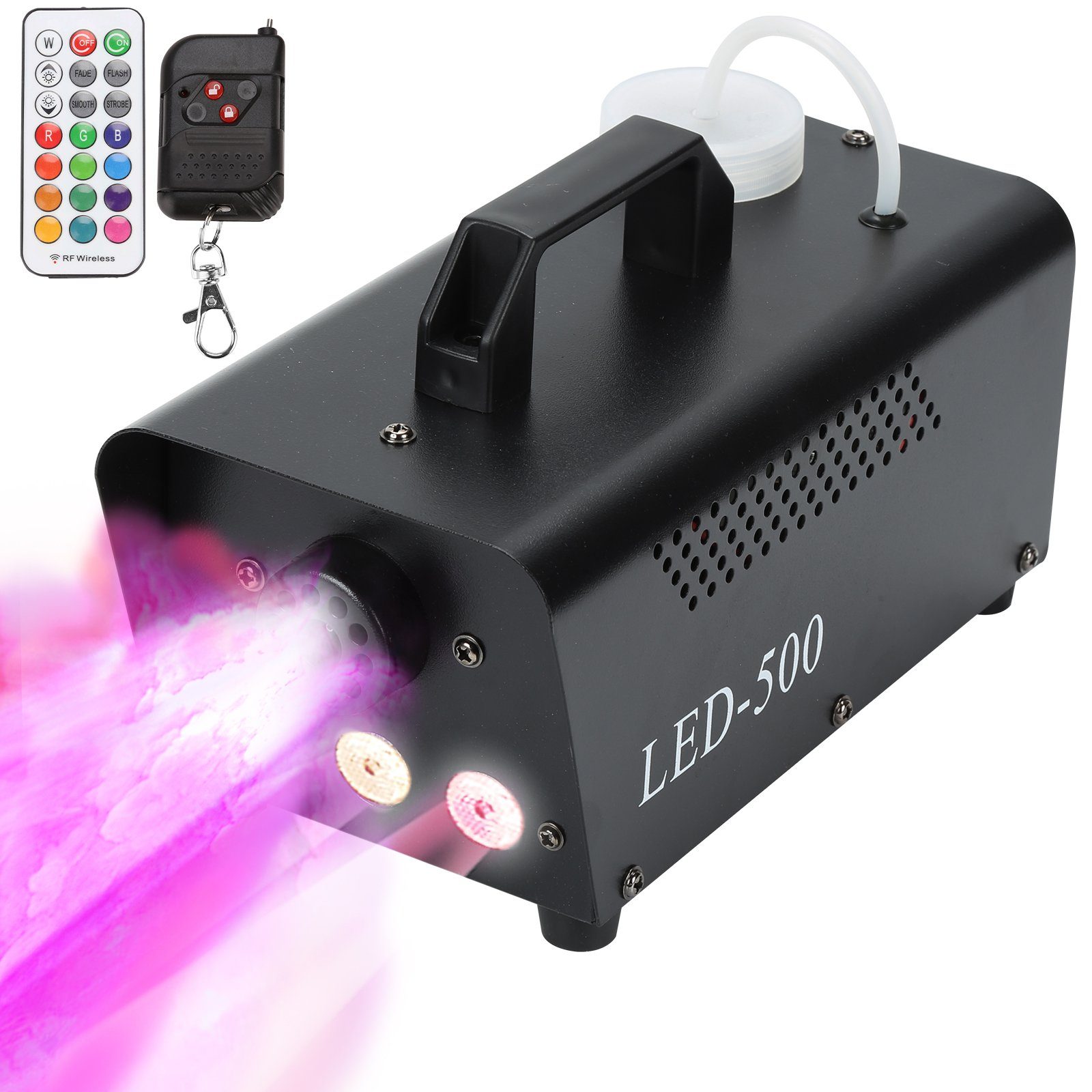 Nebelmaschine Dunstnebel Effekt RGB LED 500W Bodennebelmaschine Mini 