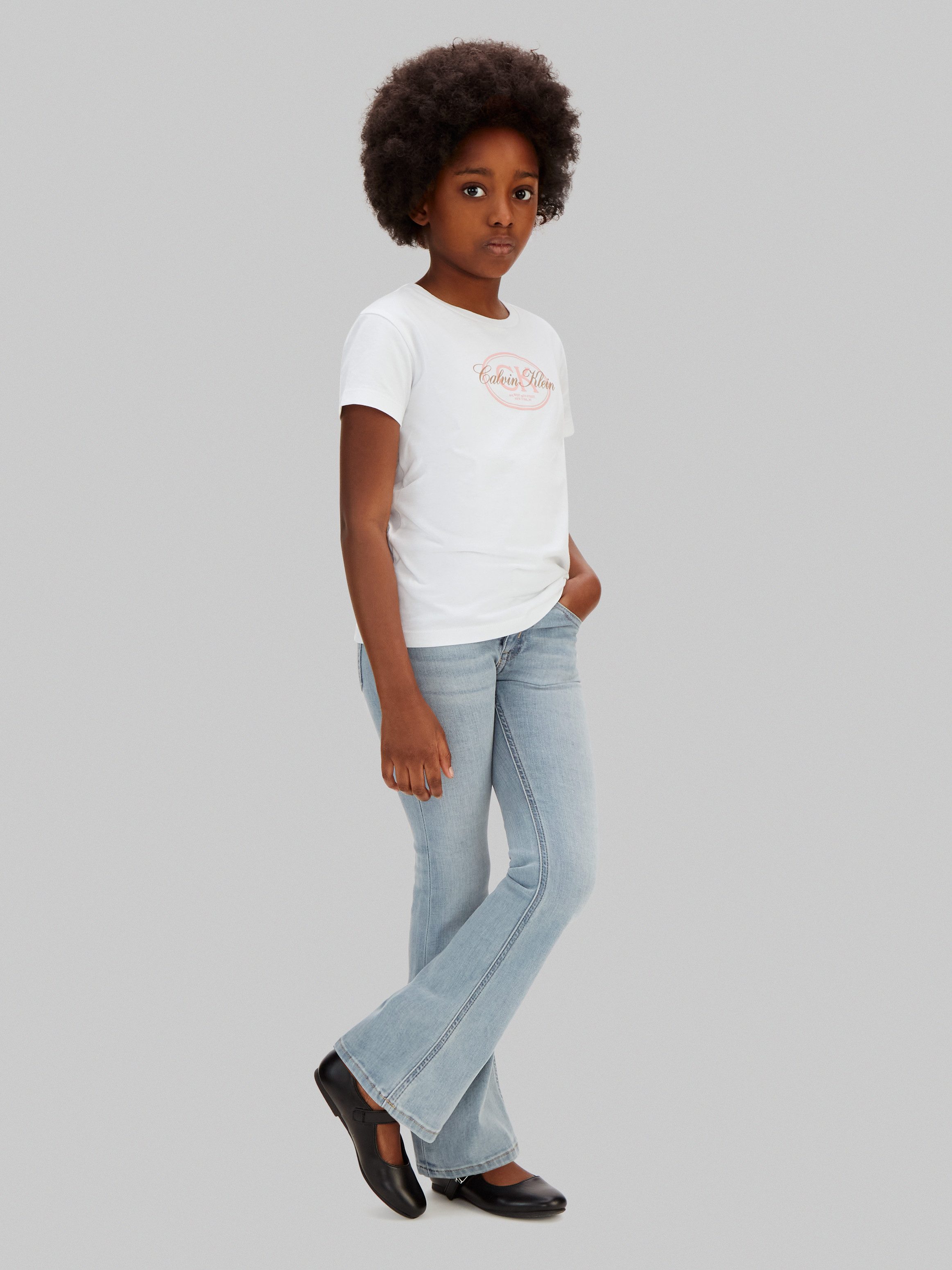 Calvin Klein Jeans Schlagjeans FLARE ANDREW BLUE WASH Regular fit für Kinder mit praktischen Taschen