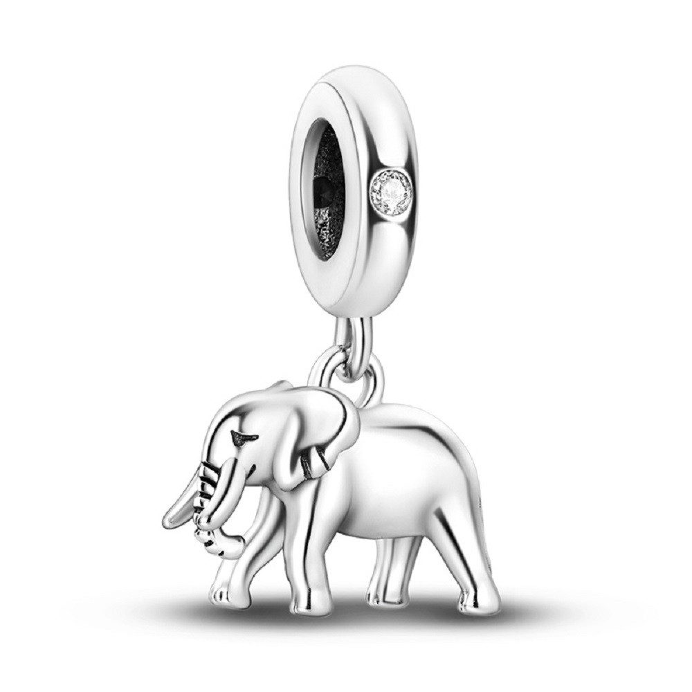 PANDACHARMS Bead Elefant aus Silber Charm Anhänger für Charm Armband, 925er Silber