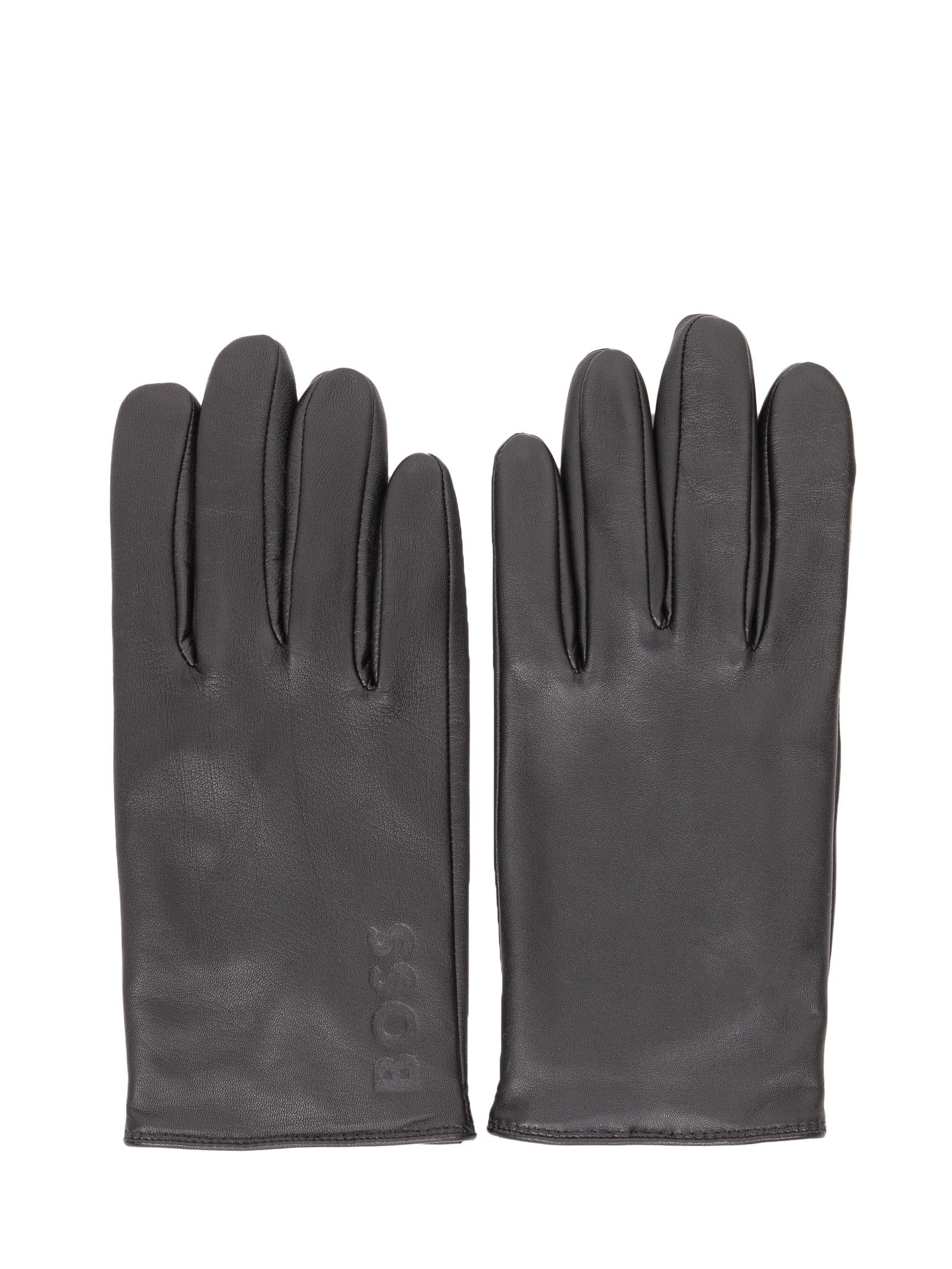 BOSS ORANGE Lederhandschuhe mit Logo | Handschuhe