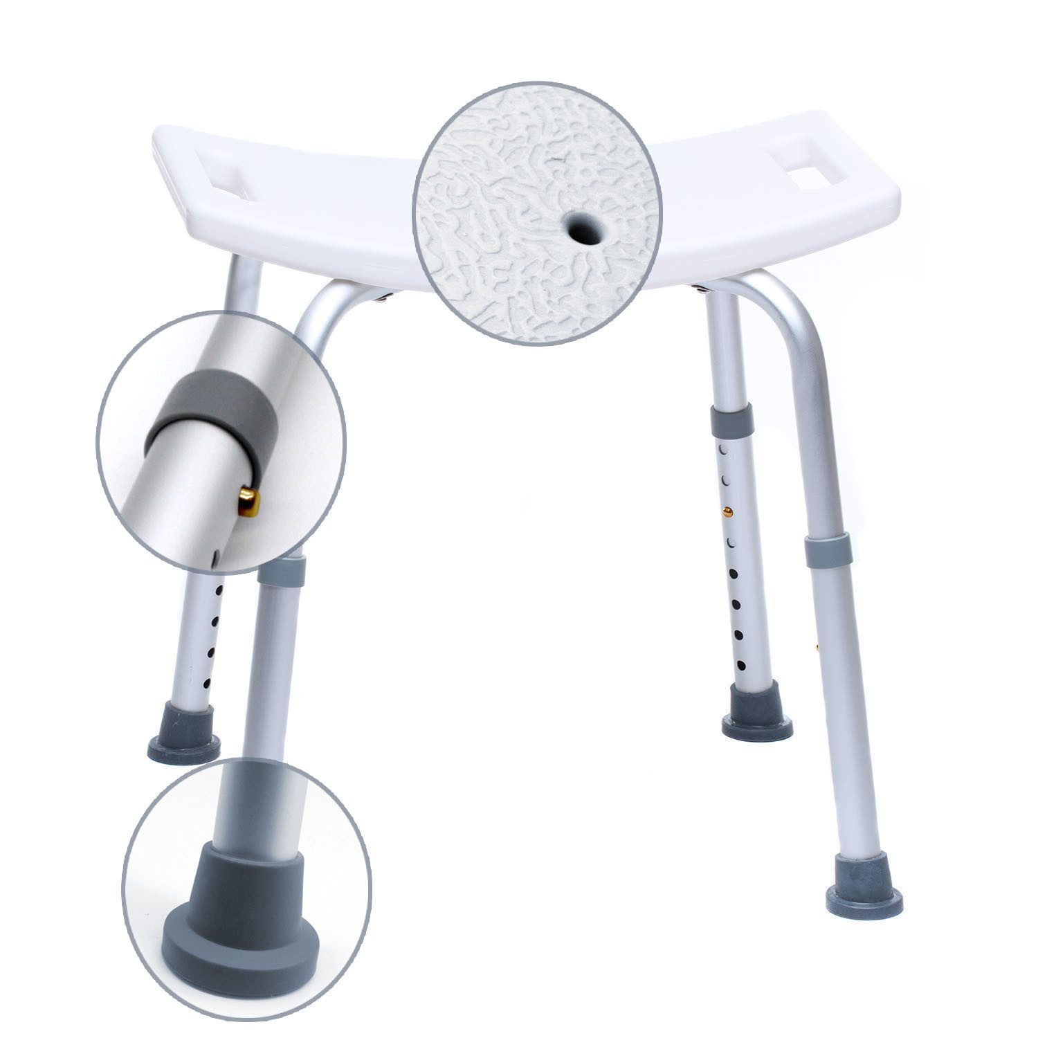 MOBILITY Plus+ Duschhocker, belastbar bis 136 kg, - höhenverstellbar - Duschsitz für Badezimmer - rutschfest & stabil