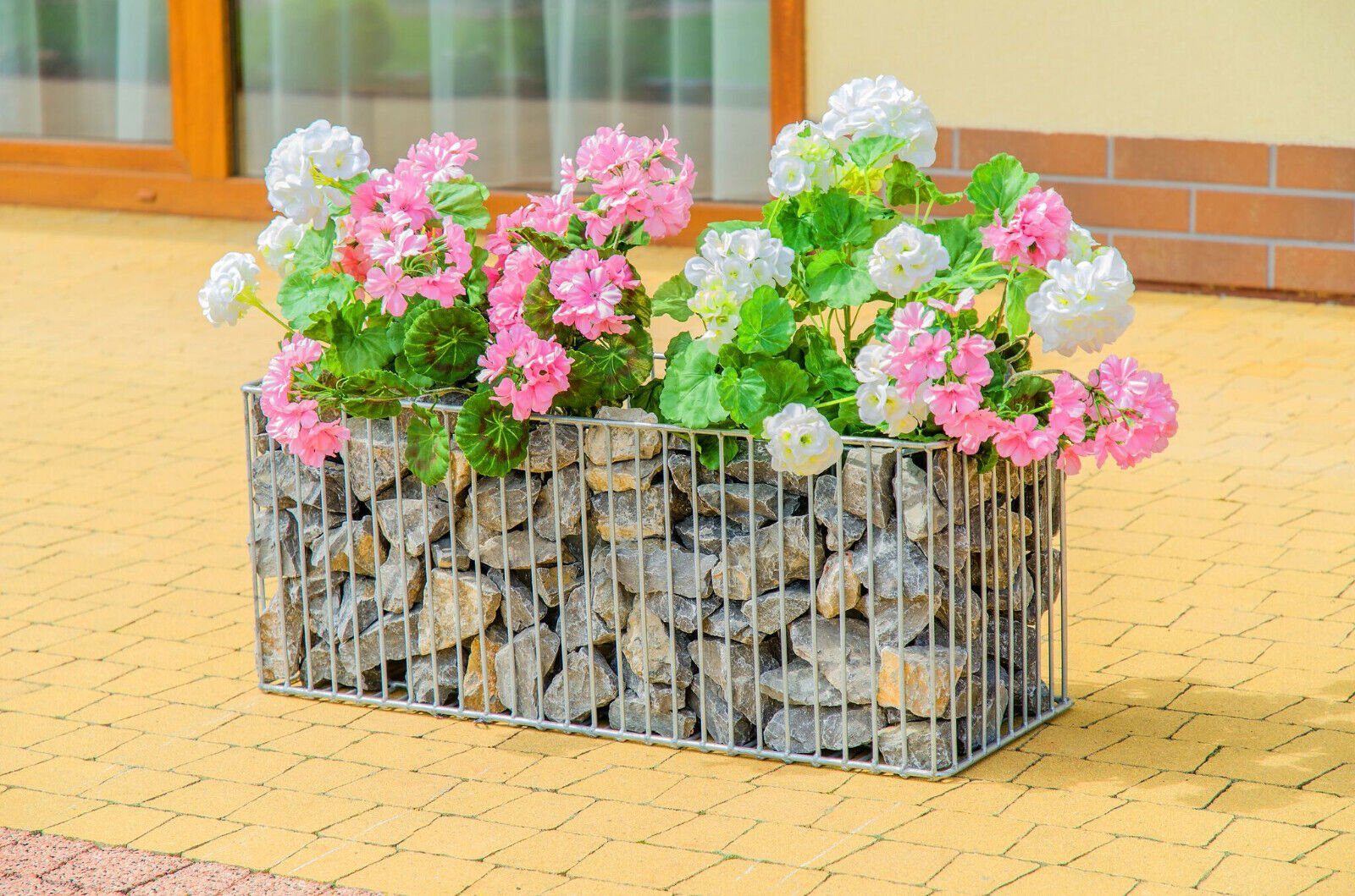 nm_trade Blumentopf Gabionentopf Pflanzgabione Rechteckig Gartenteich