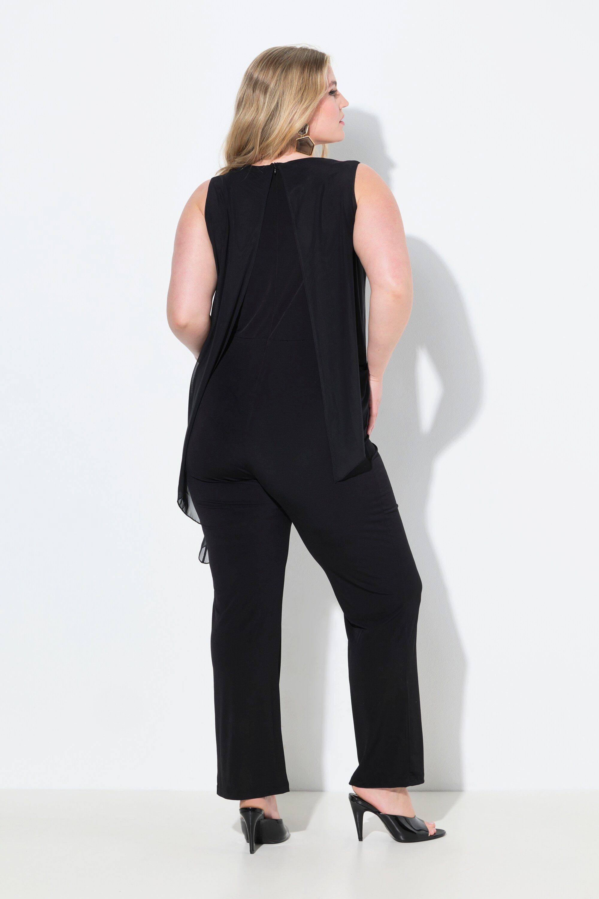 MIAMODA Funktionshose Jumpsuit ärmellos Mesh-Top mit Blüten