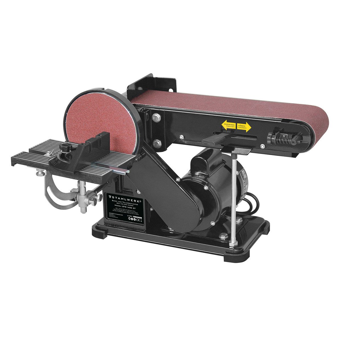 STAHLWERK Bandschleifer Band-und Tellerschleifer BTS-1400 ST mit 375 W, max. 1400 U/min, (Packung, 1 tlg)